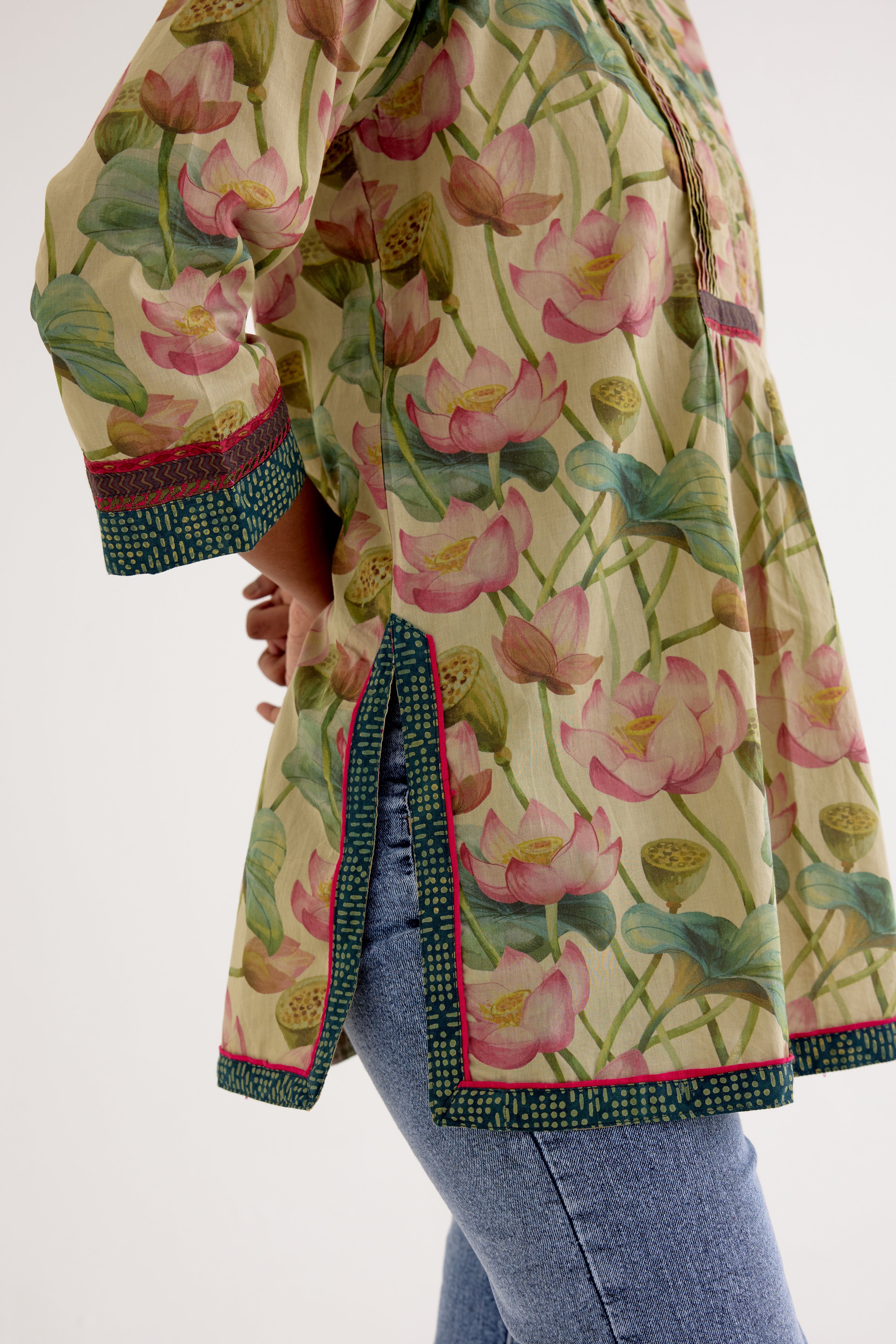 Rozana Ajrakh Kurti Blue (10049787986219)