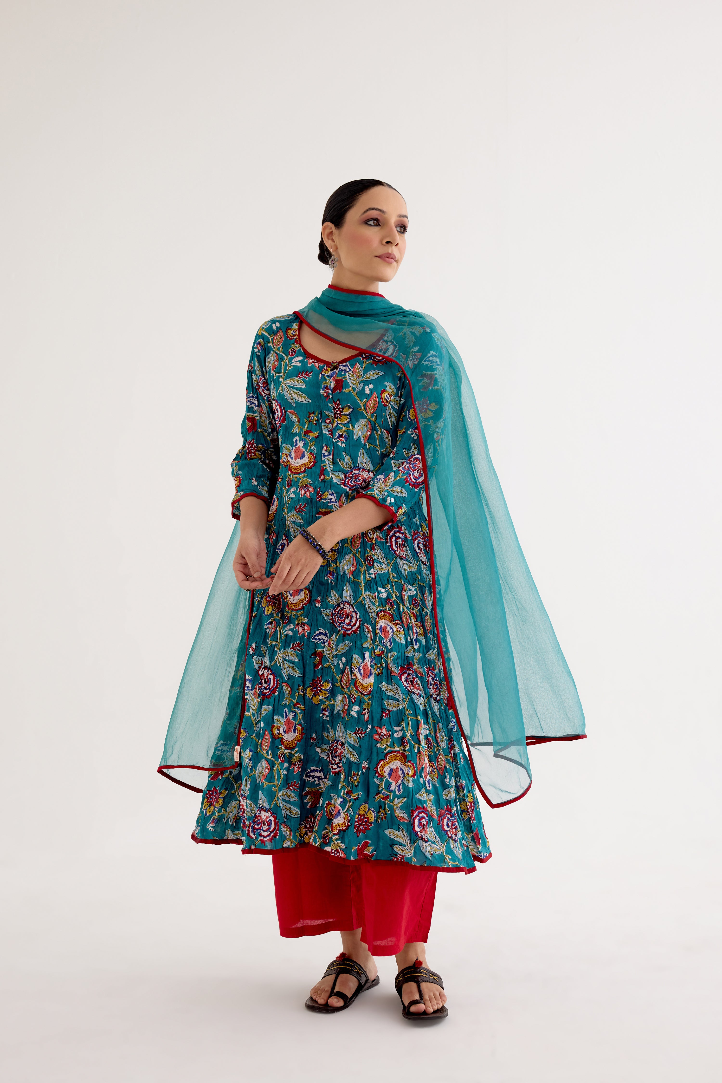 Tropical Dupatta Sea Green (10040354832683)