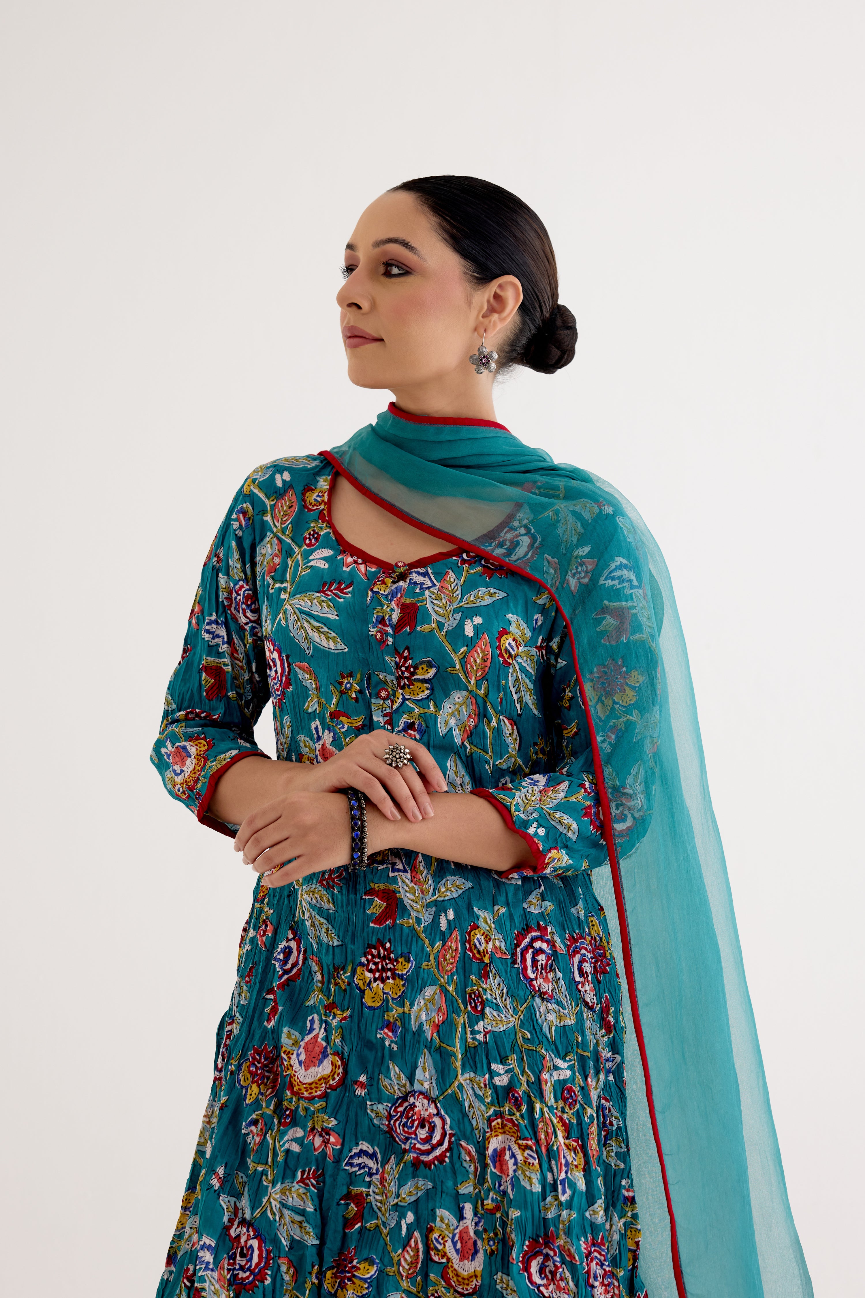 Tropical Dupatta Sea Green (10040354832683)