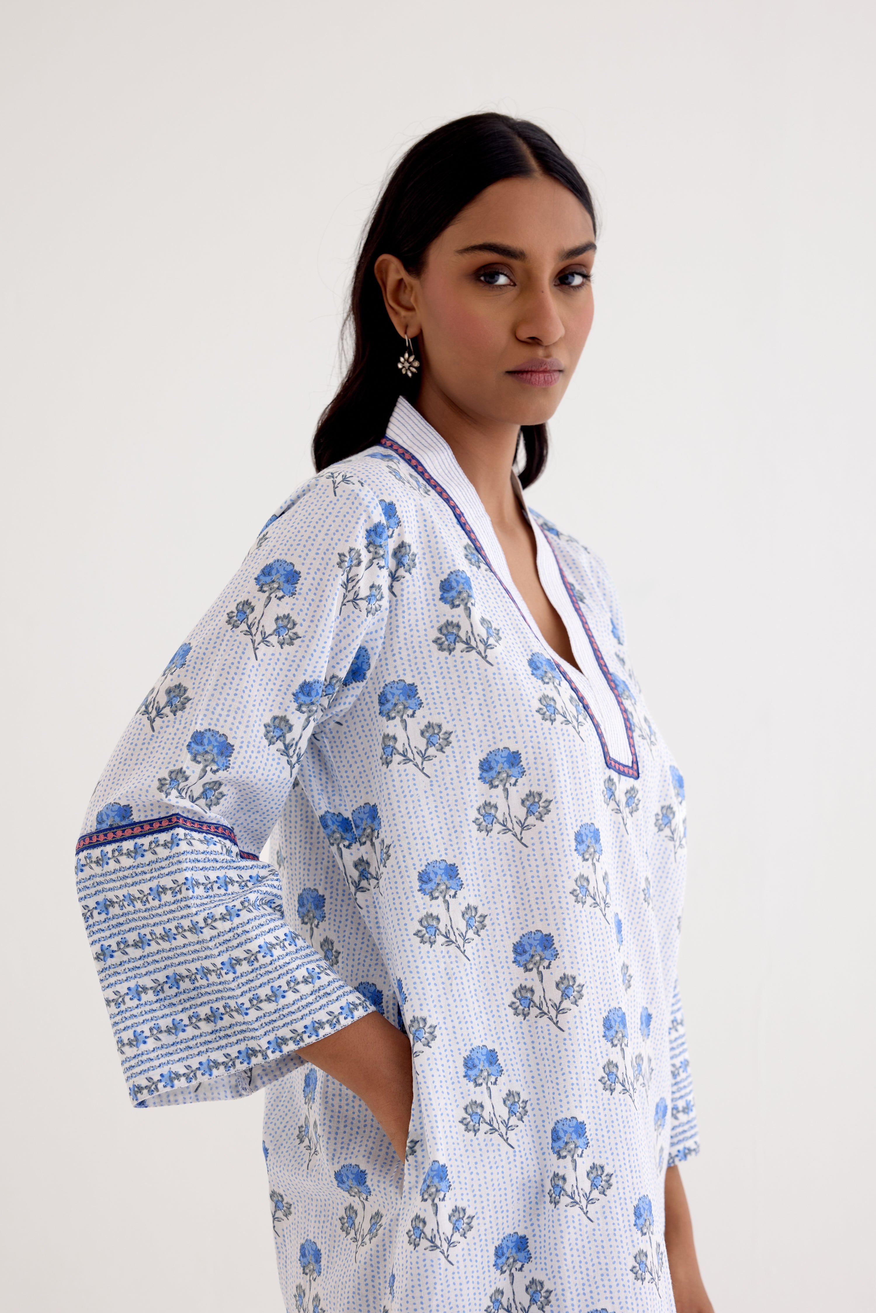 Mabel Co-ord Set White Blue (10040162844971)