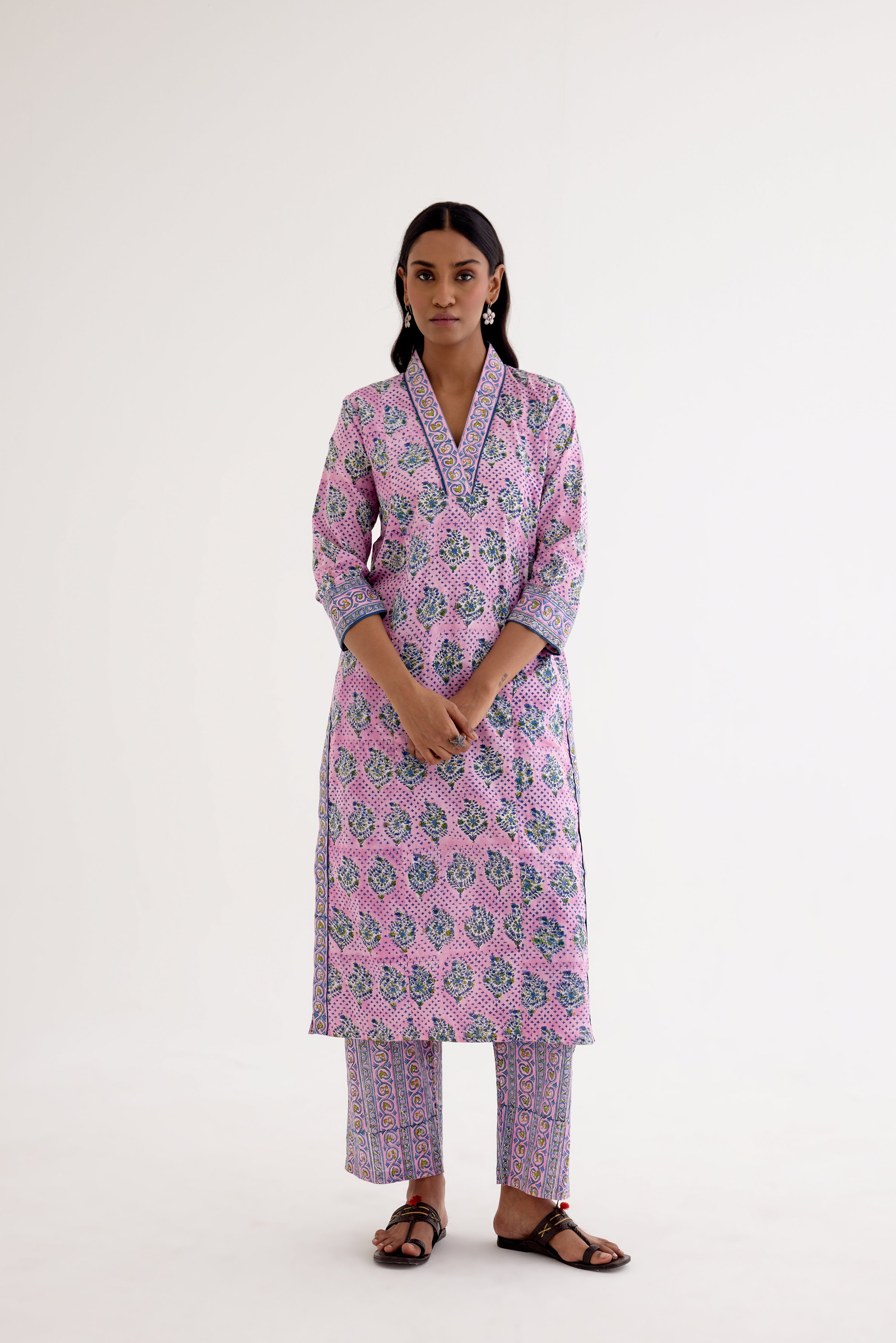 Daisy Kurta Pink Blue (10049782022443)
