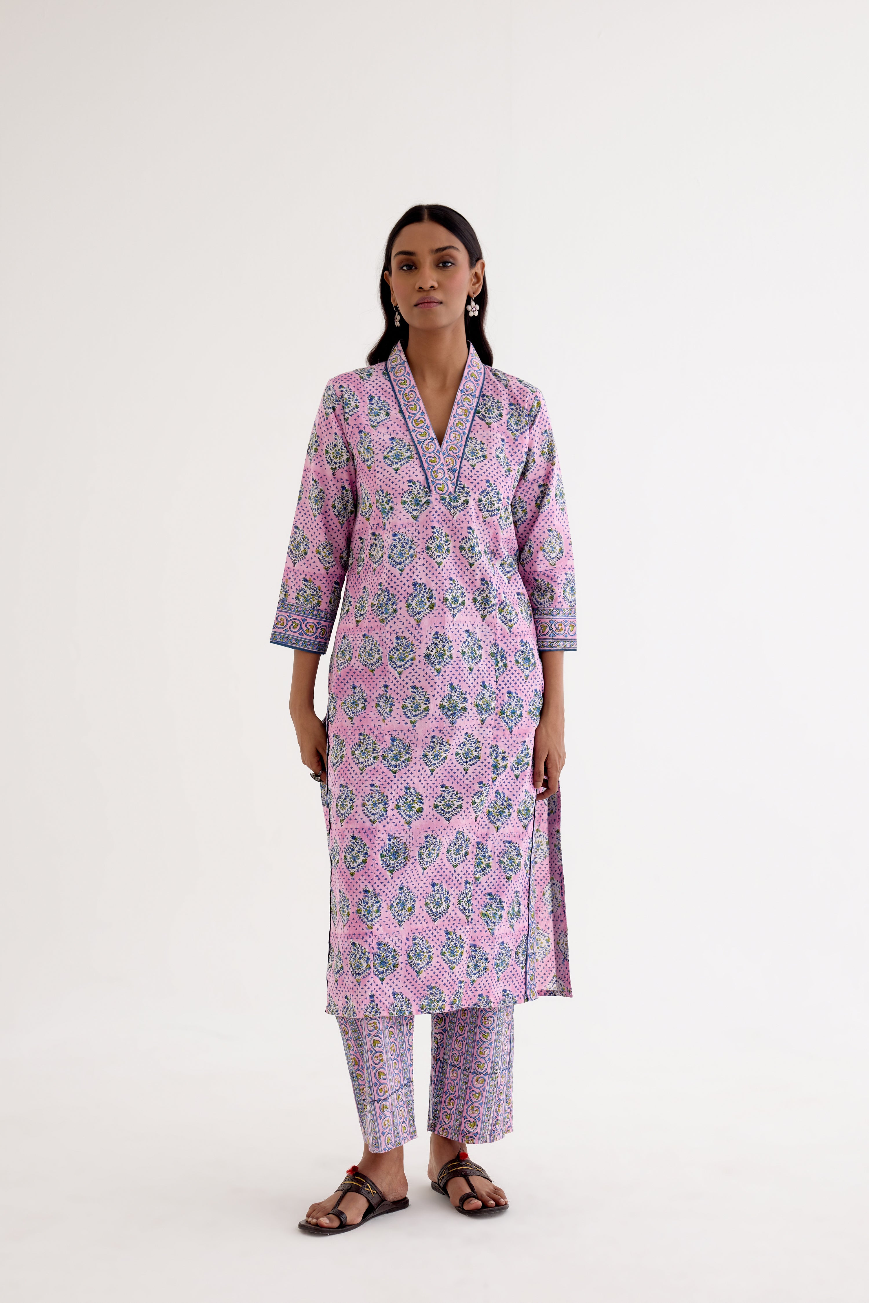 Daisy Kurta Pink Blue (10049782022443)