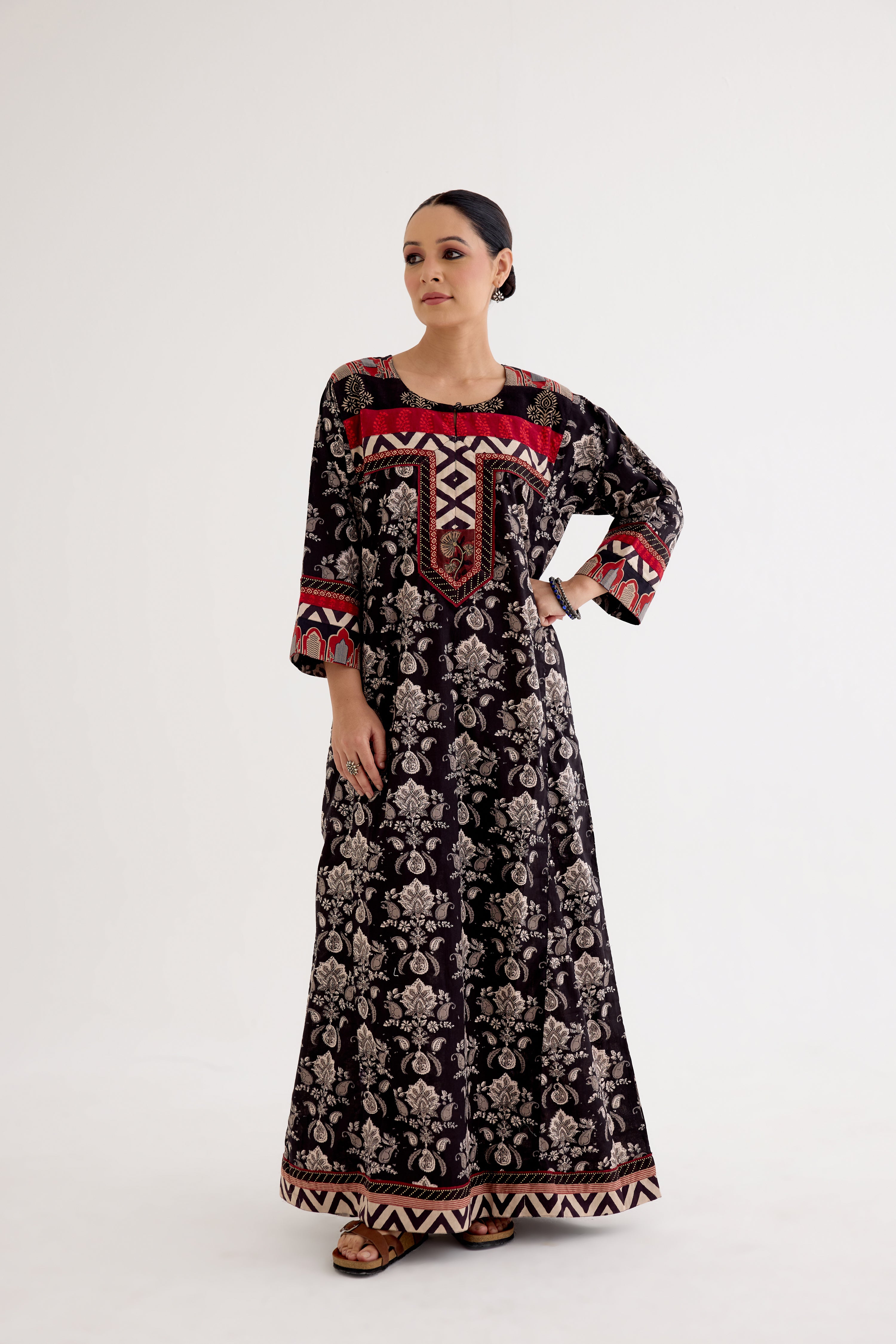Rozana Caftan Black Grey (10040305156395)