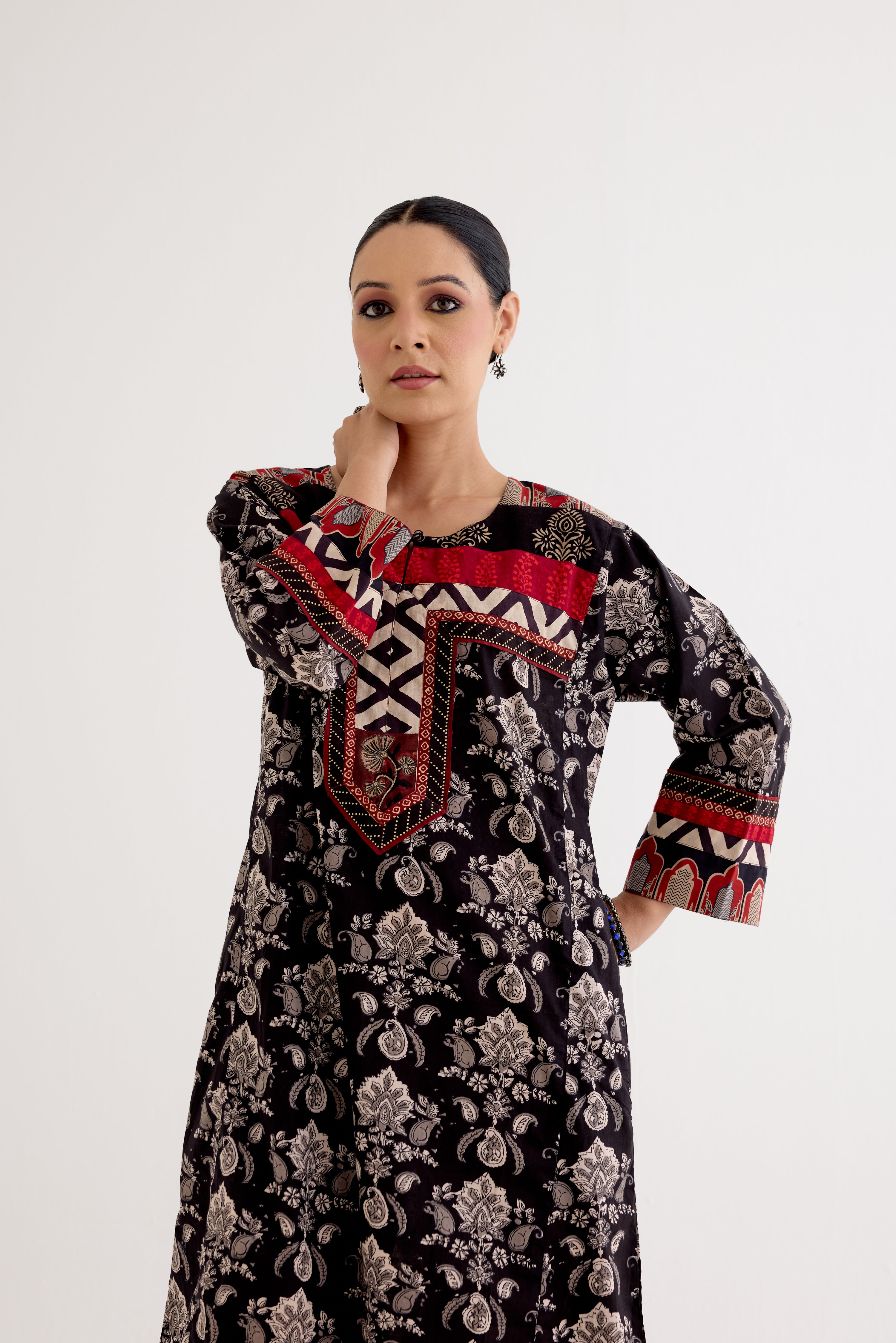 Rozana Caftan Black Grey (10040305156395)