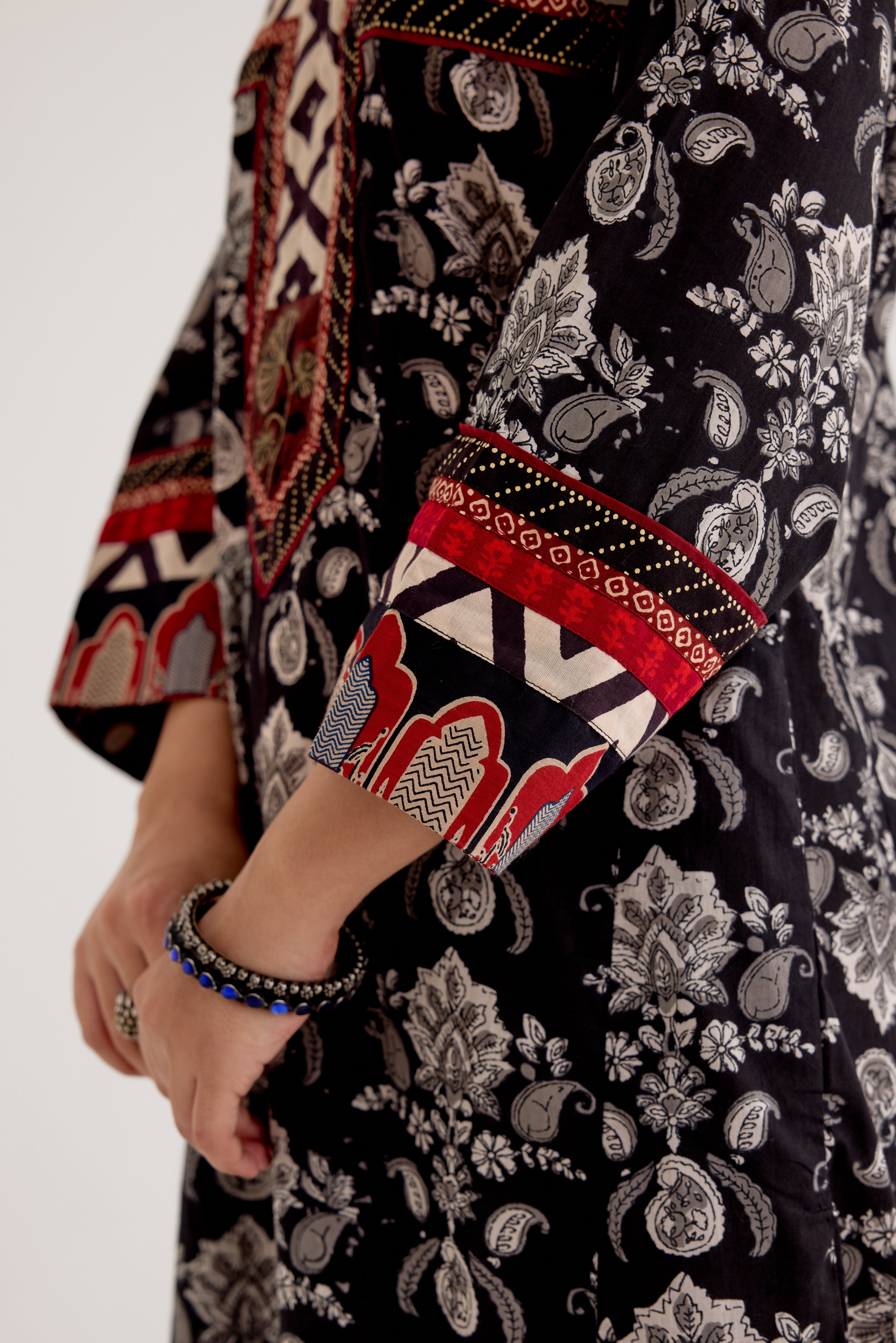 Rozana Caftan Black Grey (10040305156395)