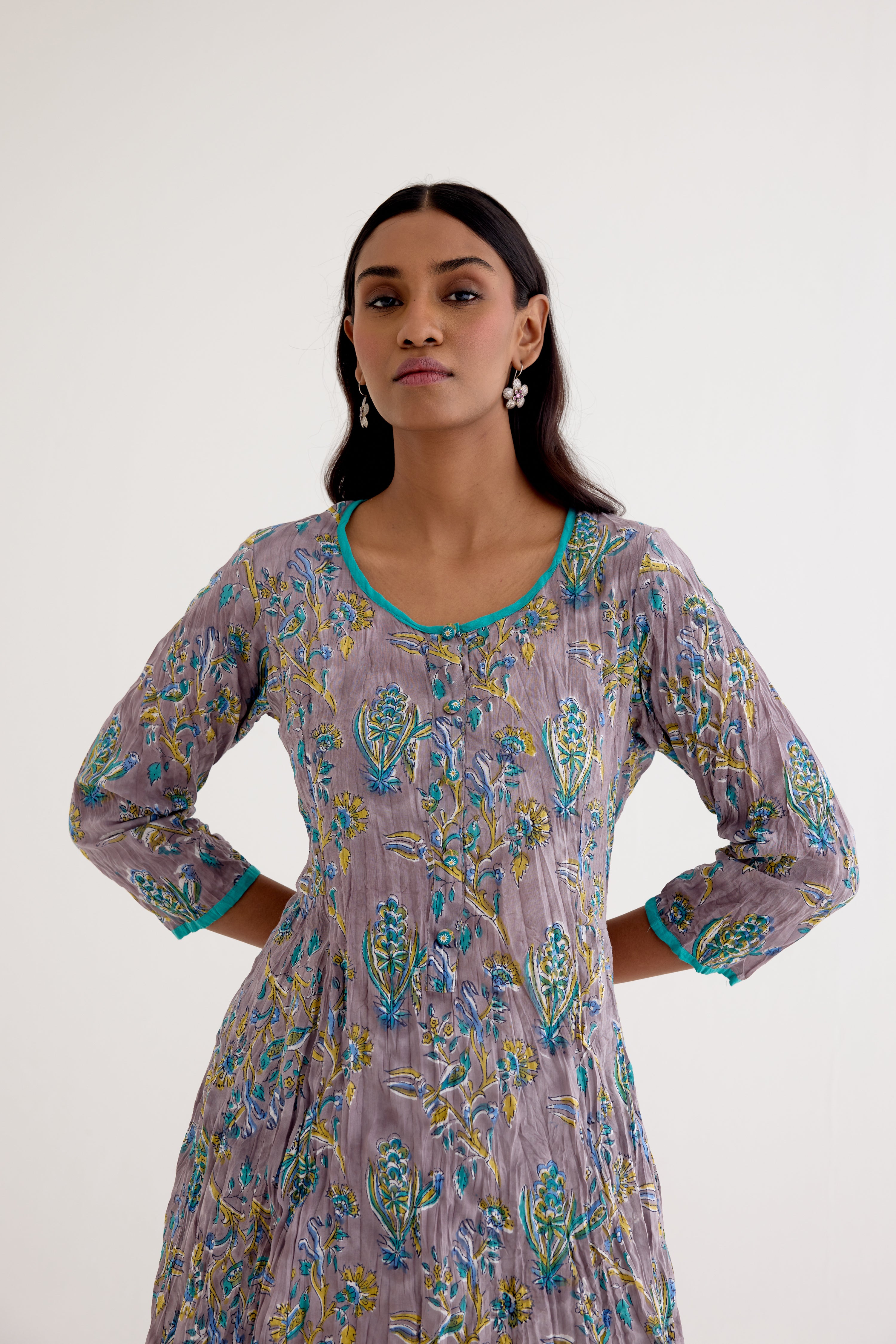 Tropical Kurta Grey (10049765048619)