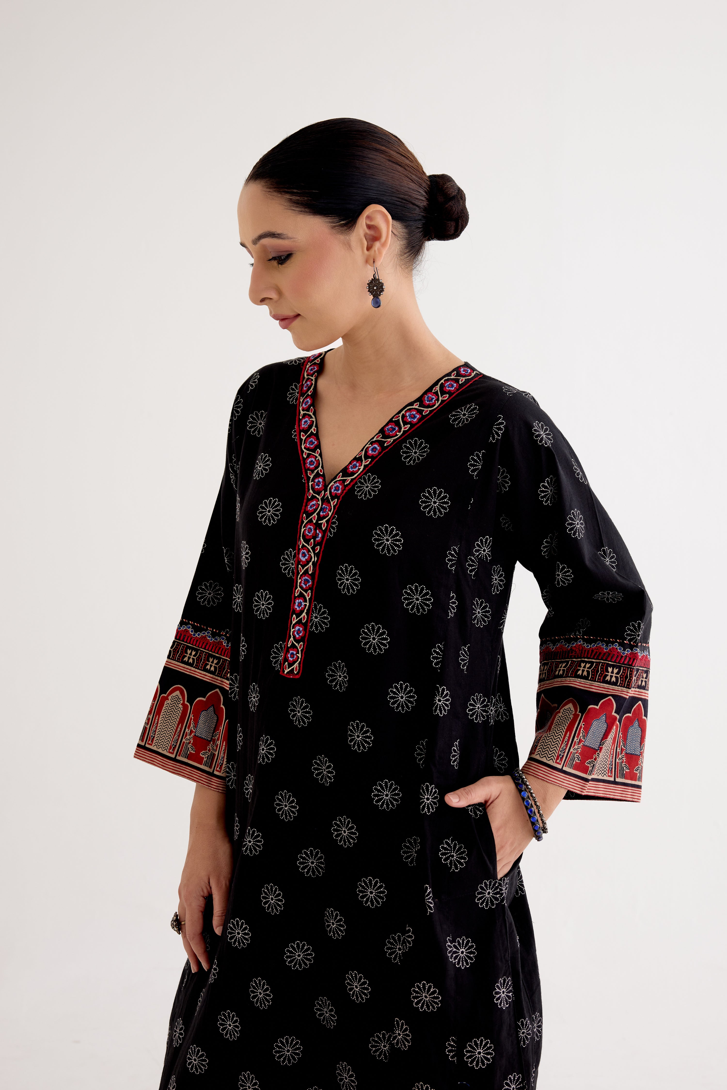 Phiran Printed Kurta Black (10040141447467)