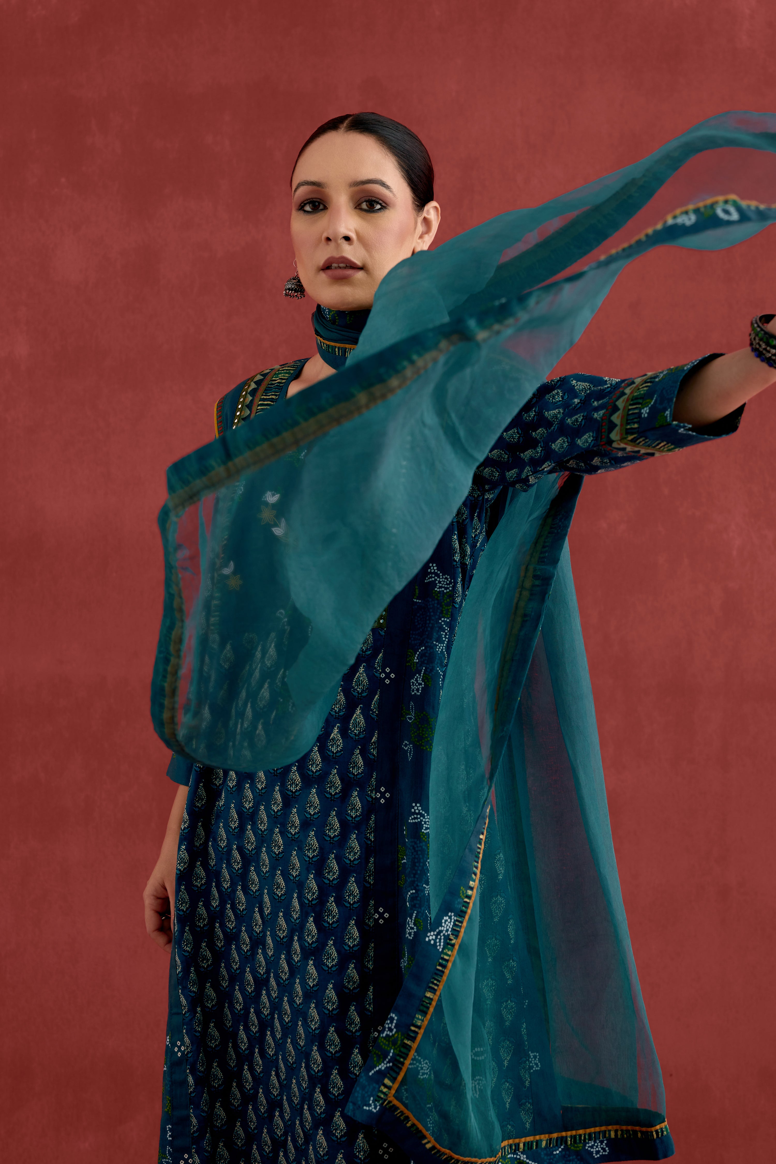 Medh Dupatta Teal Blue (10039632691499)