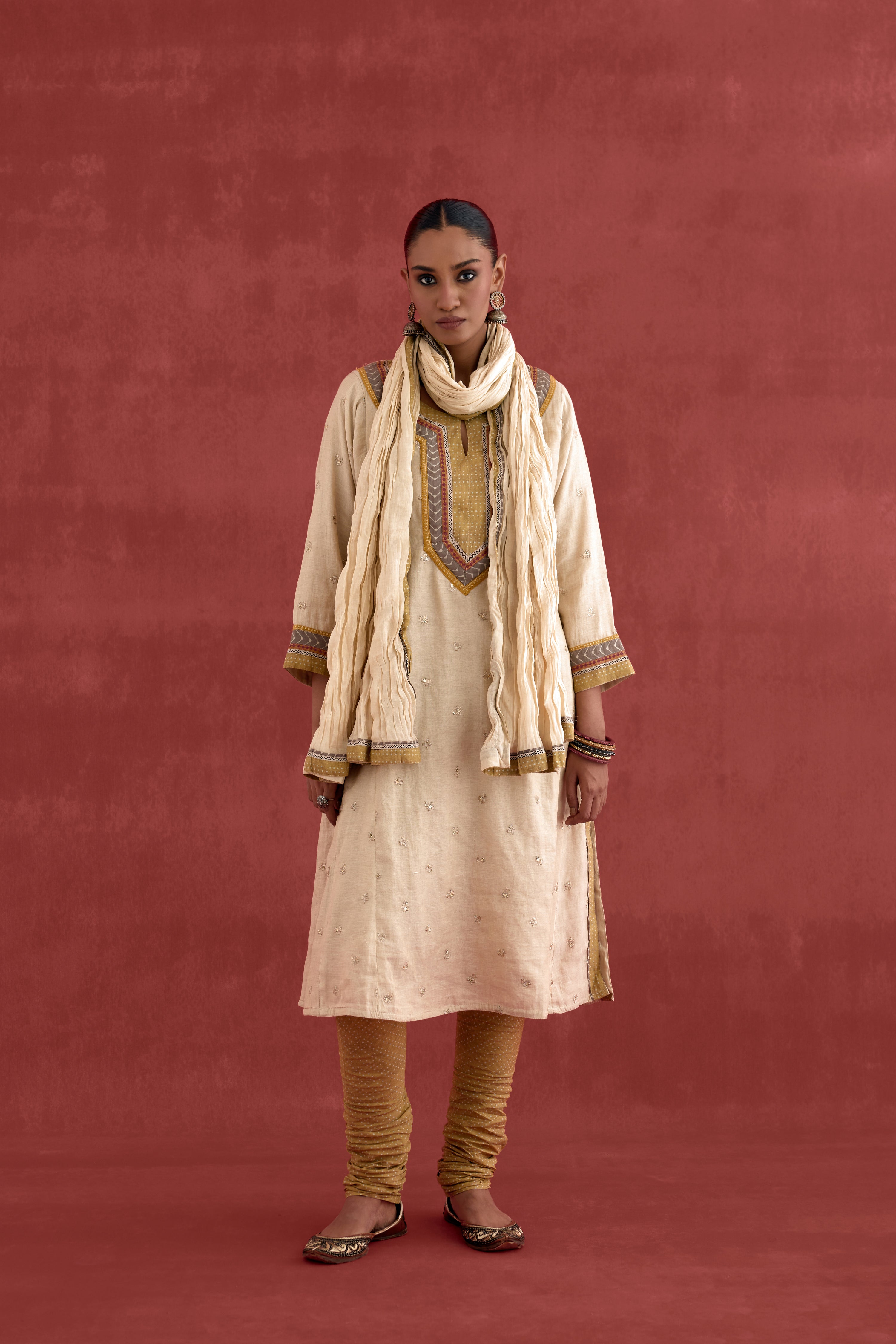 Rozana Dupatta Cream (10039359242539)