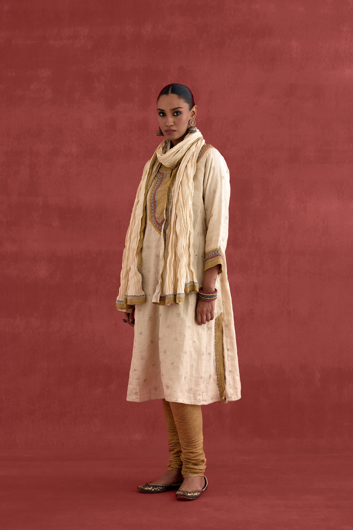 Rozana Dupatta Cream (10039359242539)