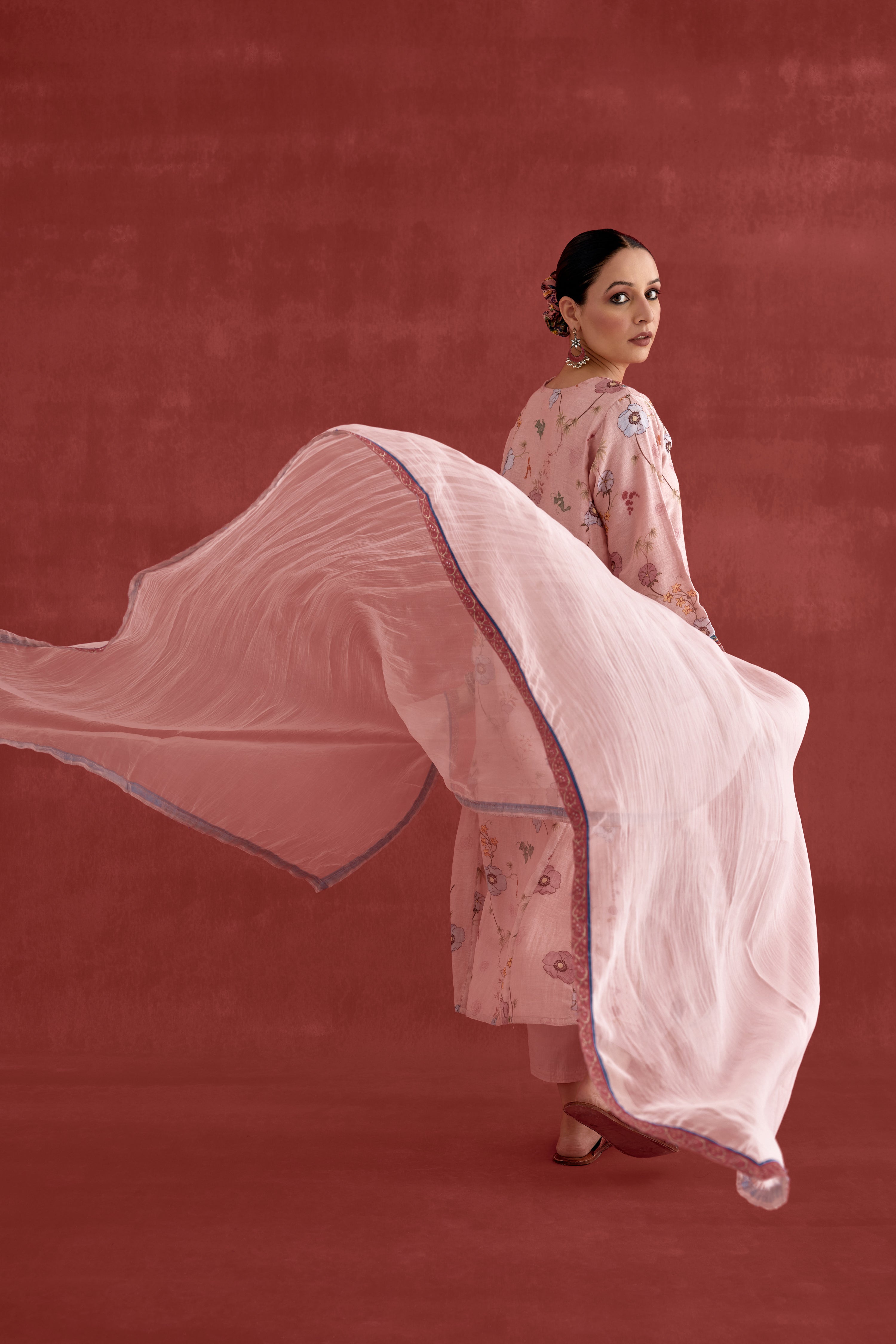 Adya Mul Chanderi Printed Kurta Baby Pink (10039404527915)