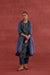 Adara Chanderi Vanaspati Block Printed Kurta Blue (10039928488235)