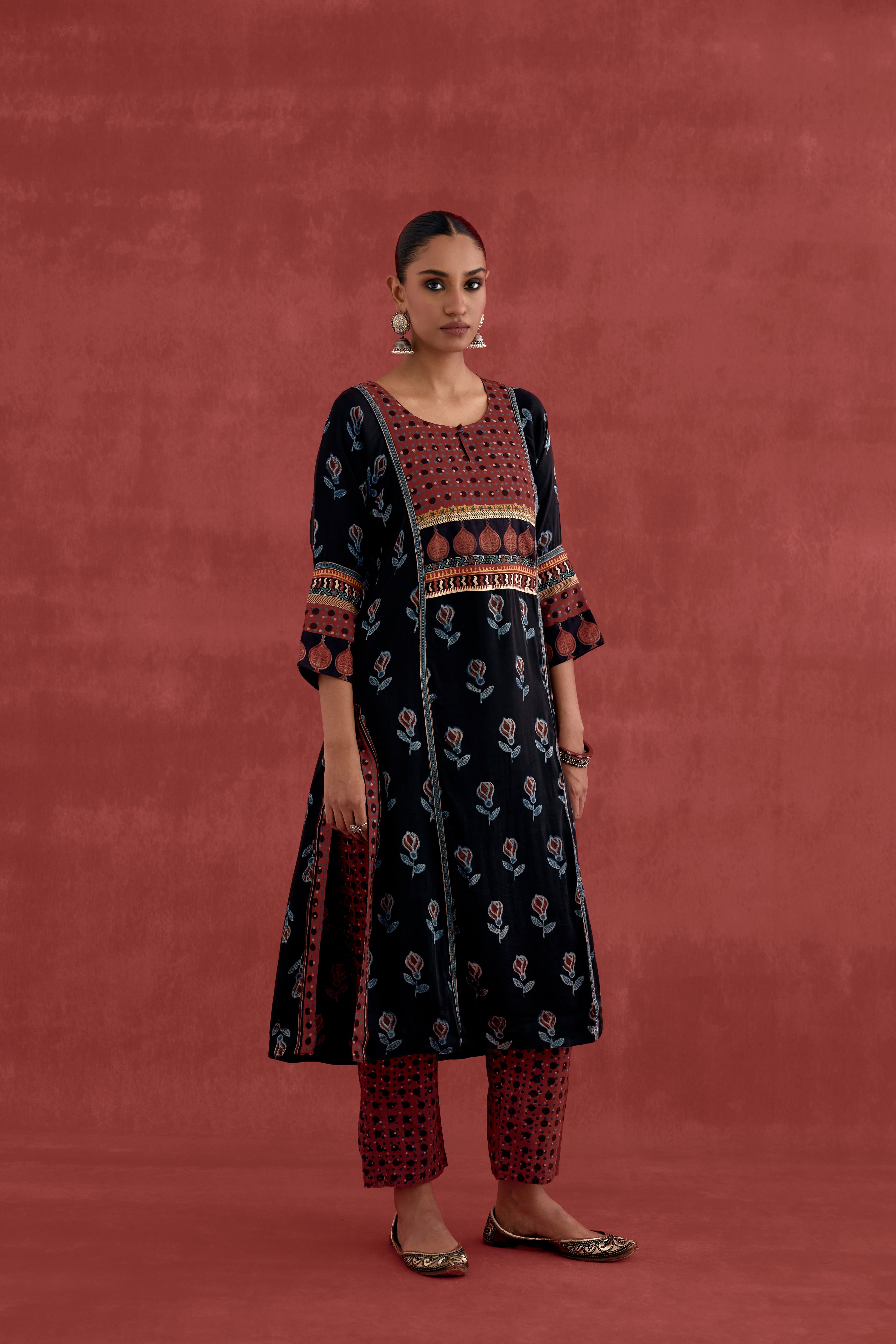 Ananya Ajrakh Pant Red Black (10039712710955)