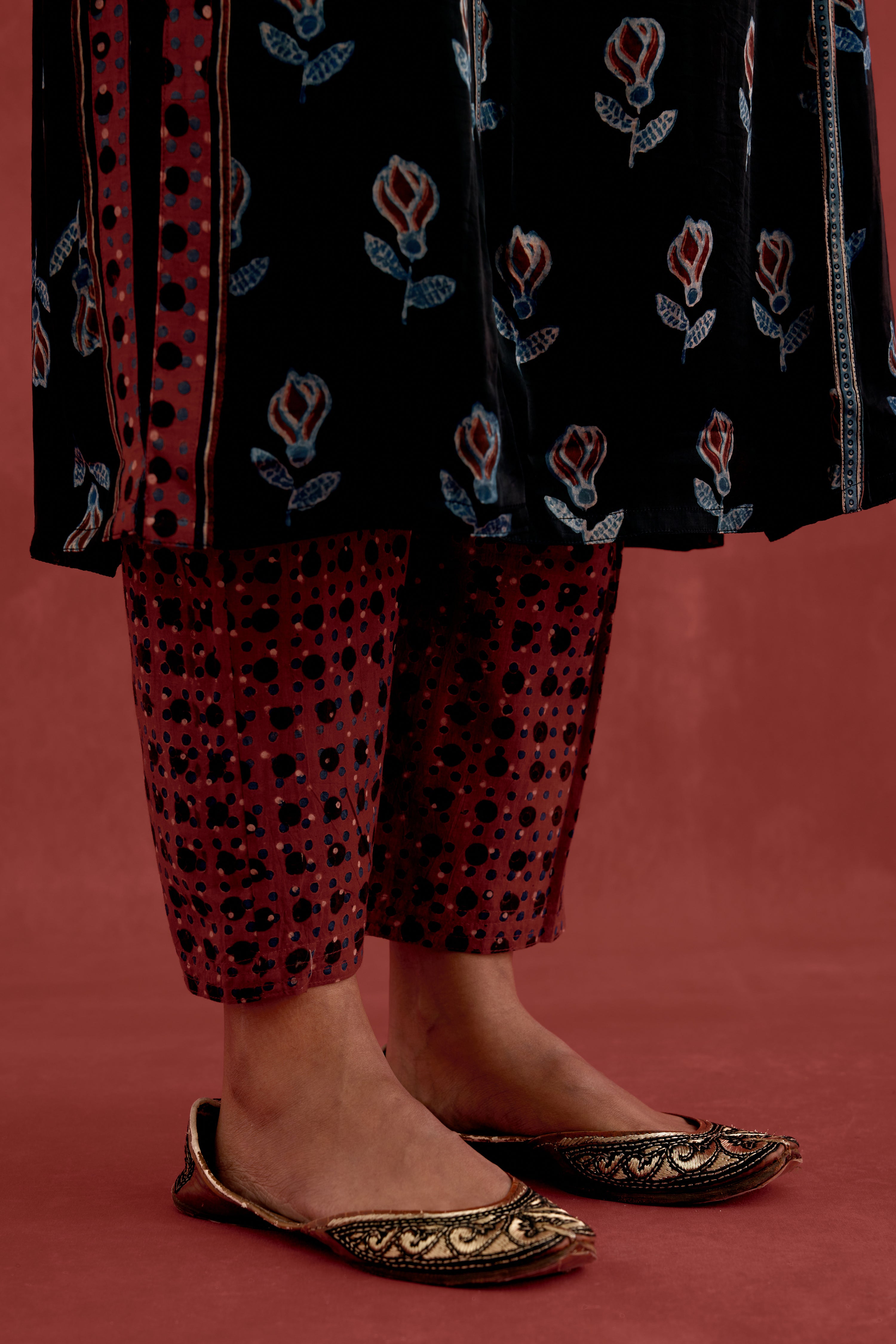 Ananya Ajrakh Pant Red Black (10039712710955)