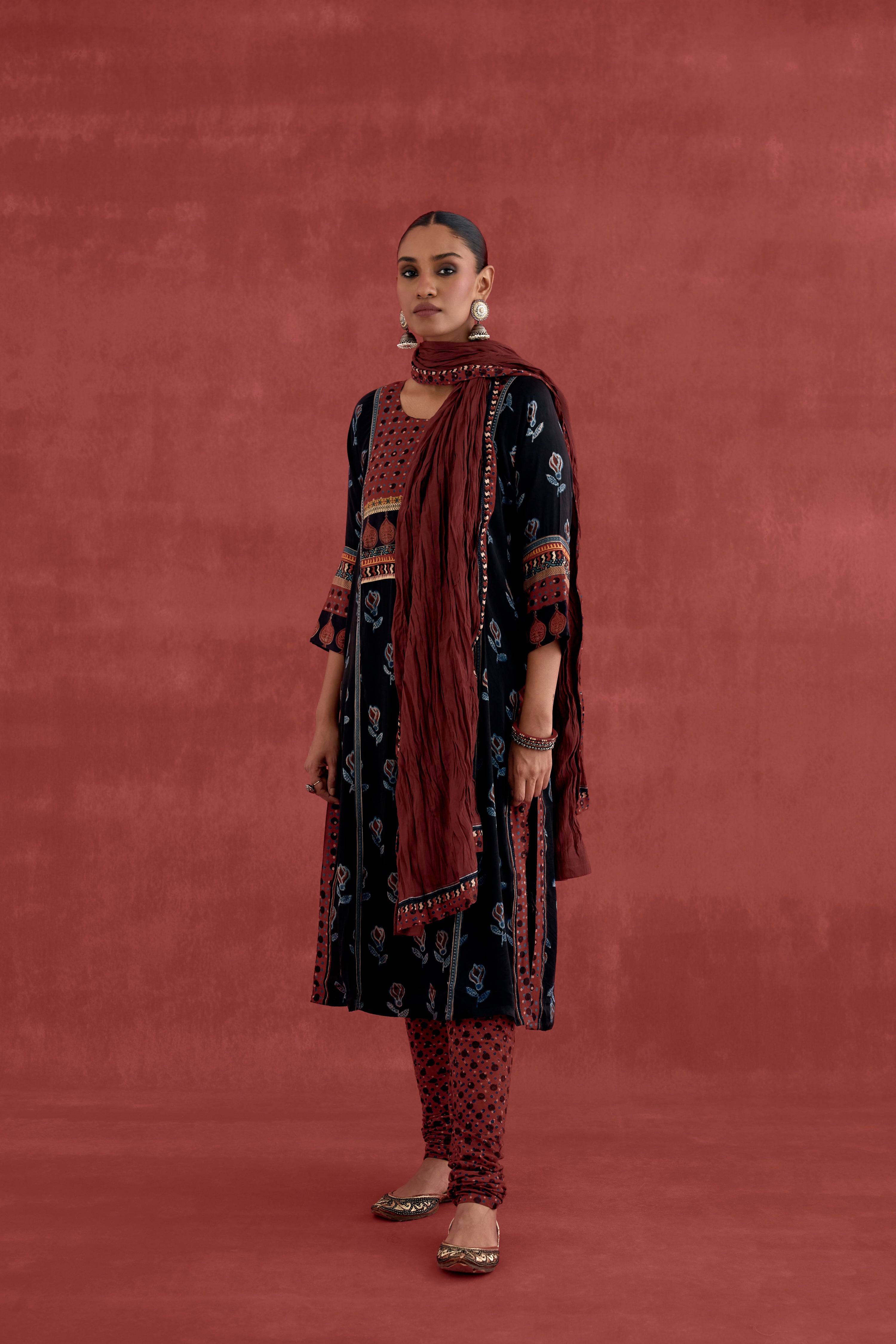 Rozana Ajrakh Bottom Red Black (10039717364011)