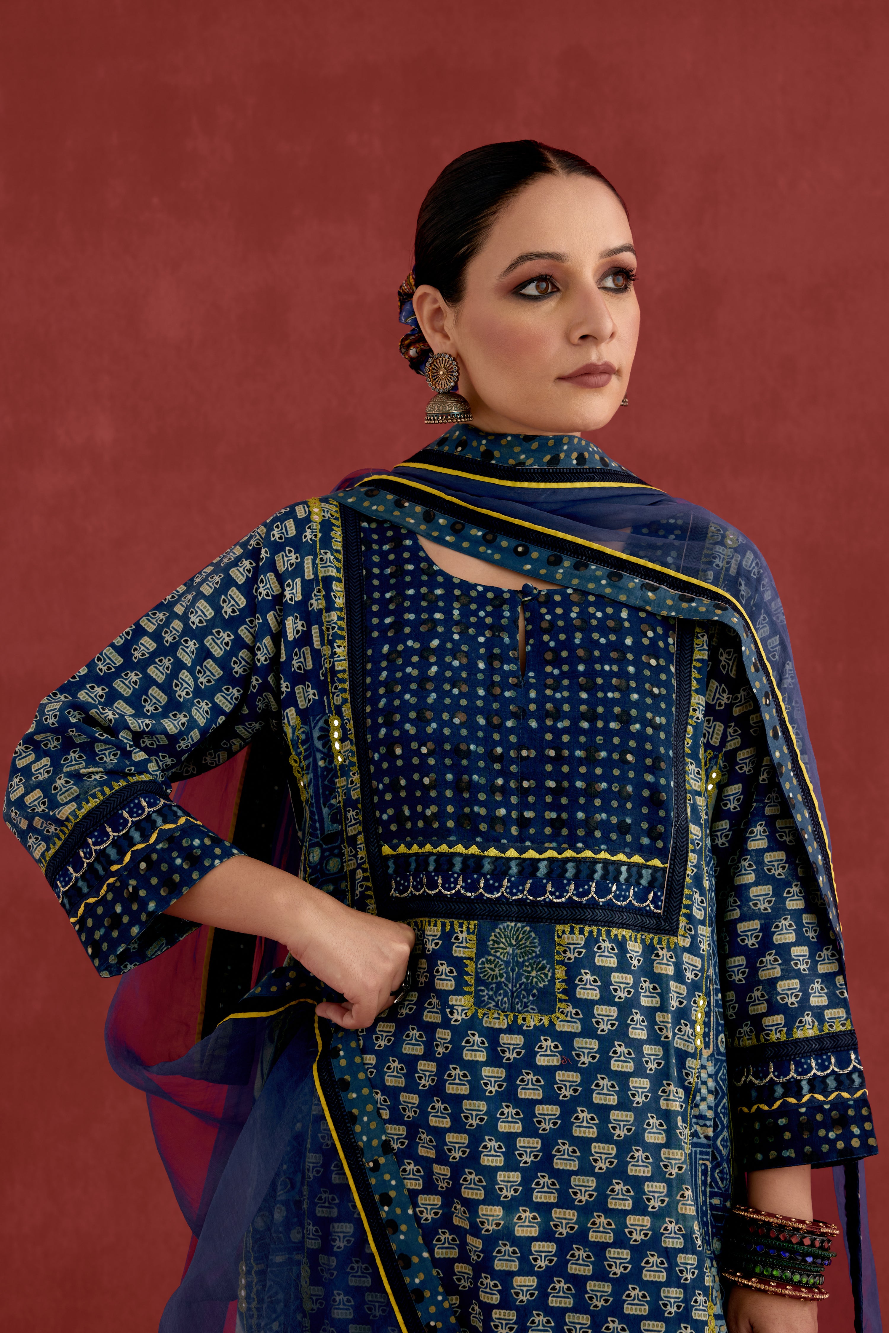 Medh Dupatta Blue (10049062568235)