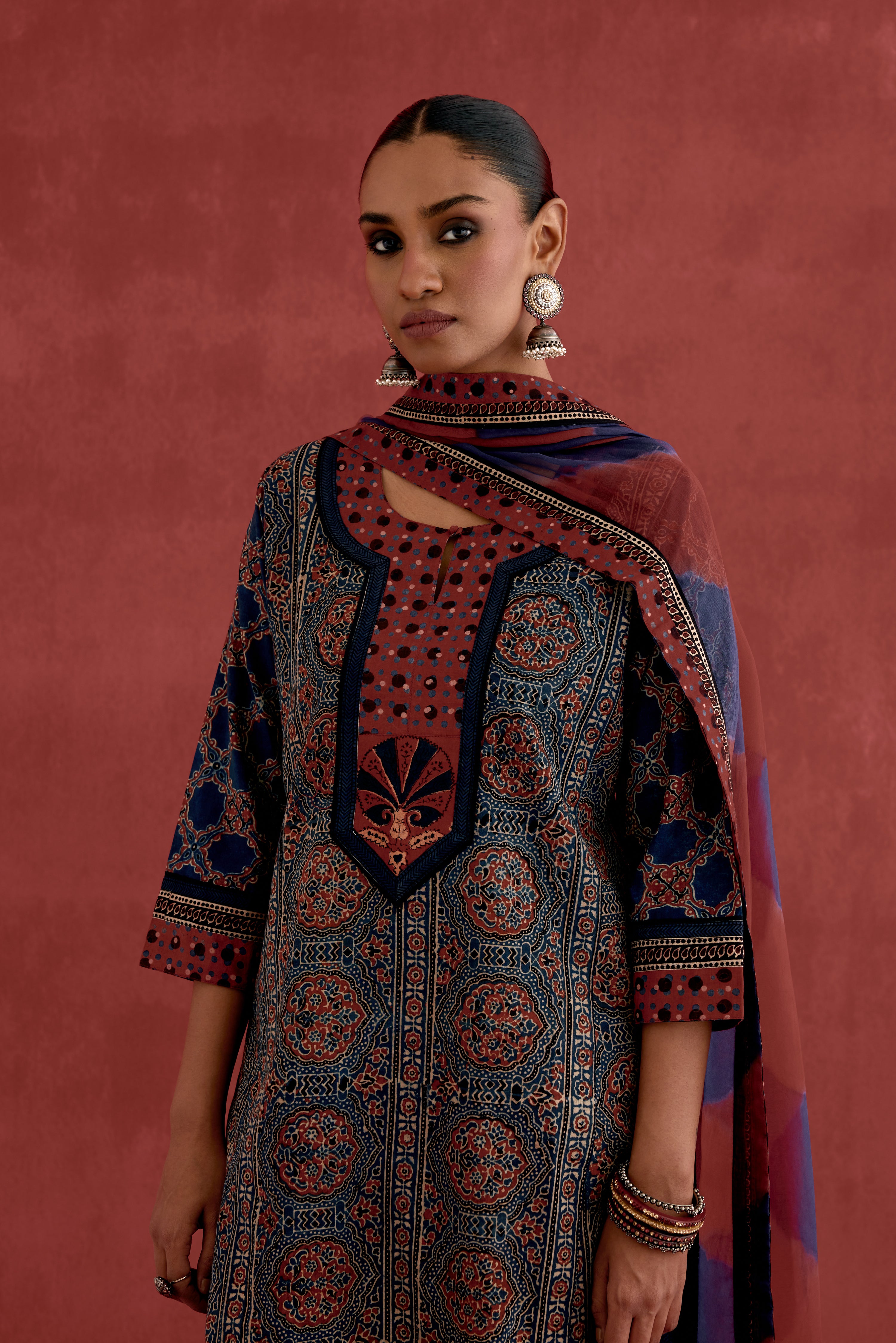 Medh Dupatta Blue Maroon (10049054998827)