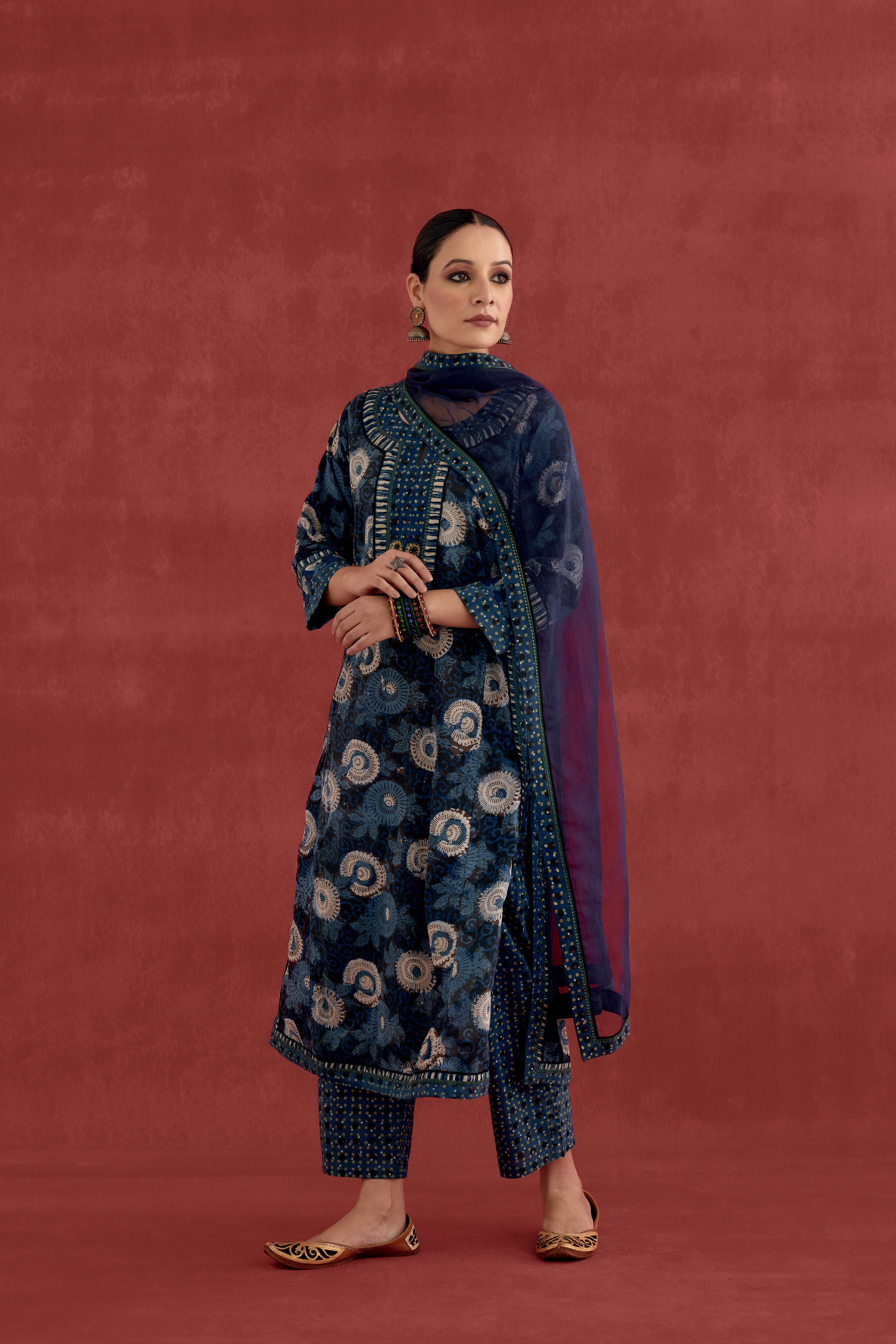 Medh Dupatta Blue (10049228734763)