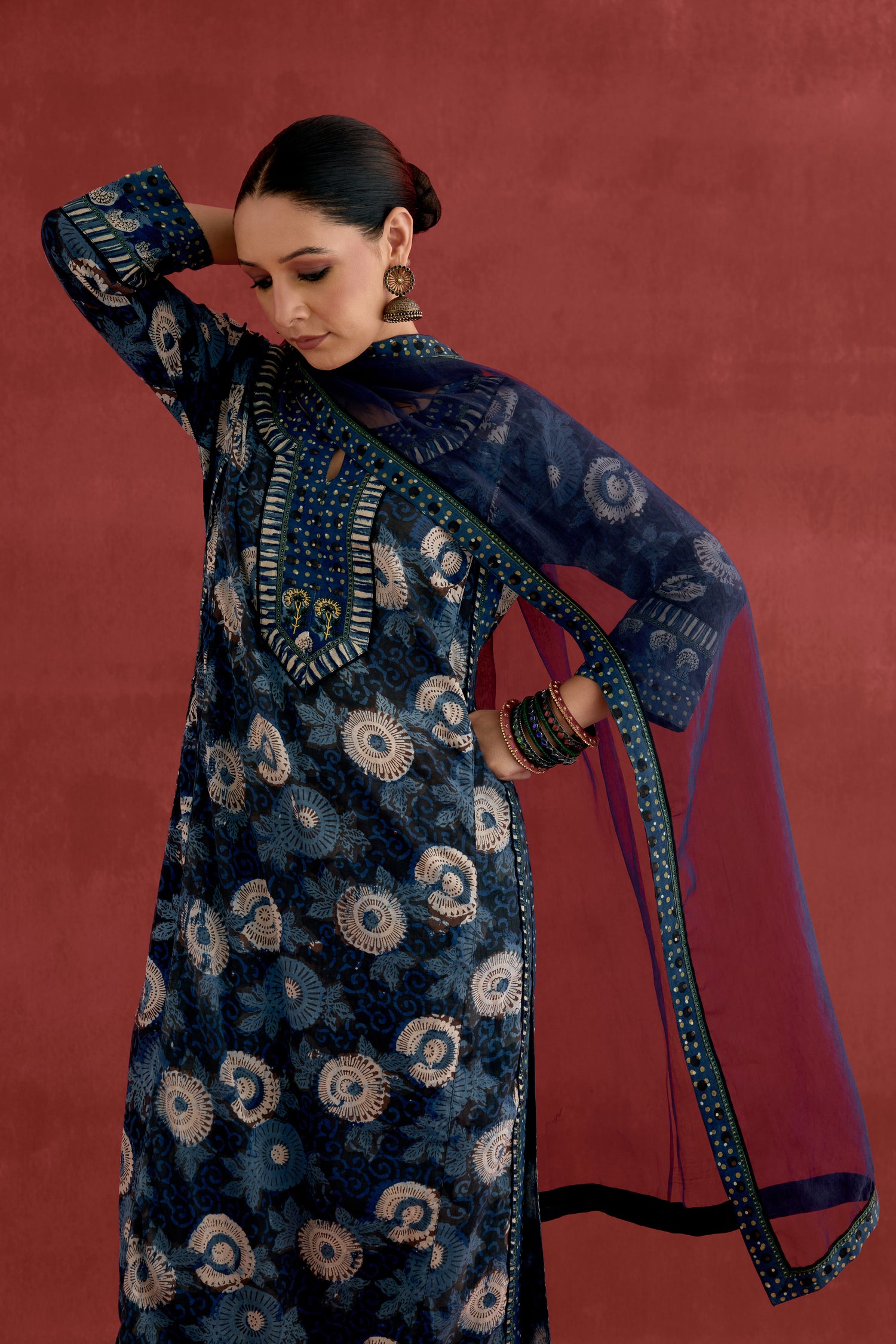 Medh Dupatta Blue (10049228734763)