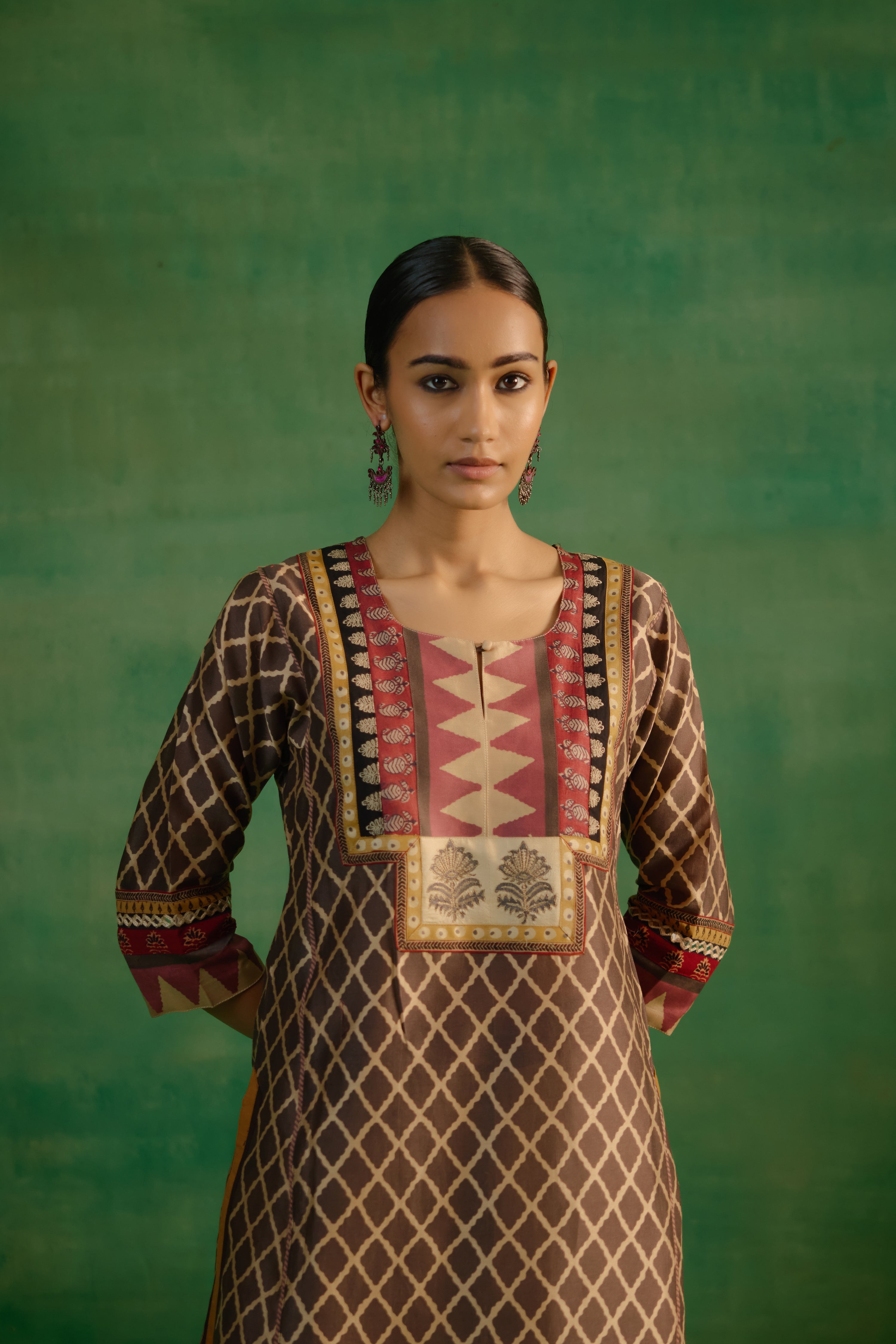 Rozana Kurta Beige Black (9818017923371)