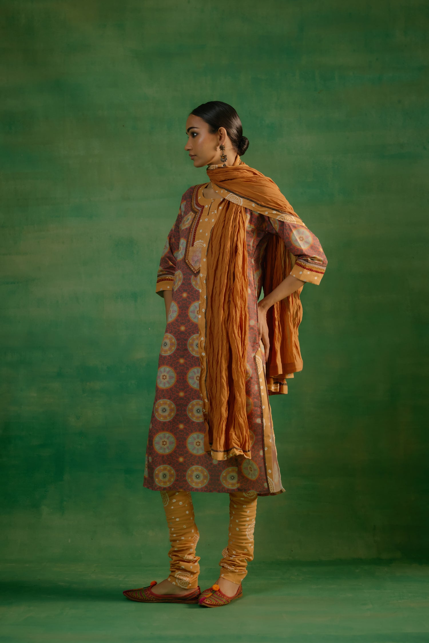 Rozana Crinkled Dupatta Mustard (9818011664683)