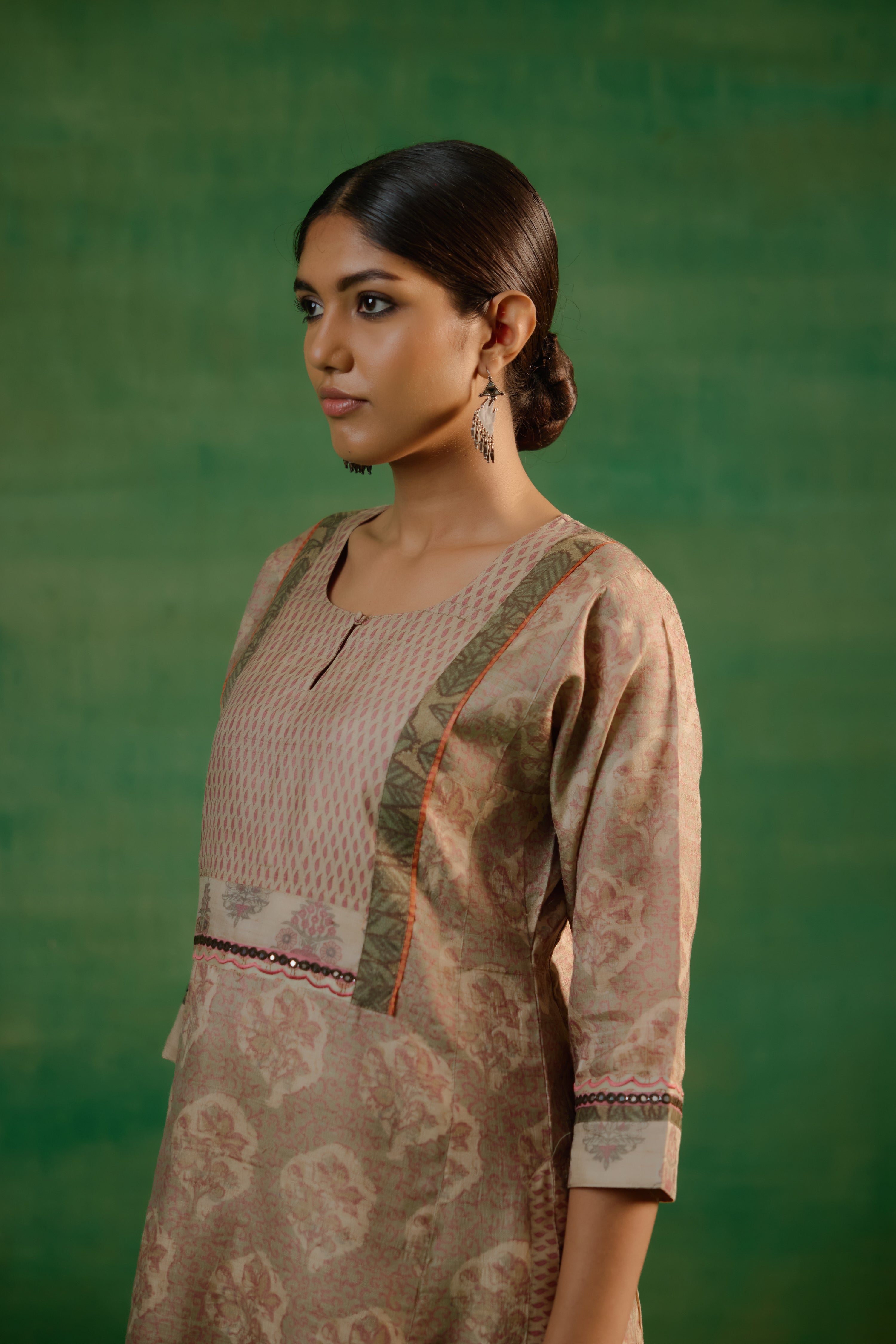 Rozana Kurta Beige Peach (9817545146667)