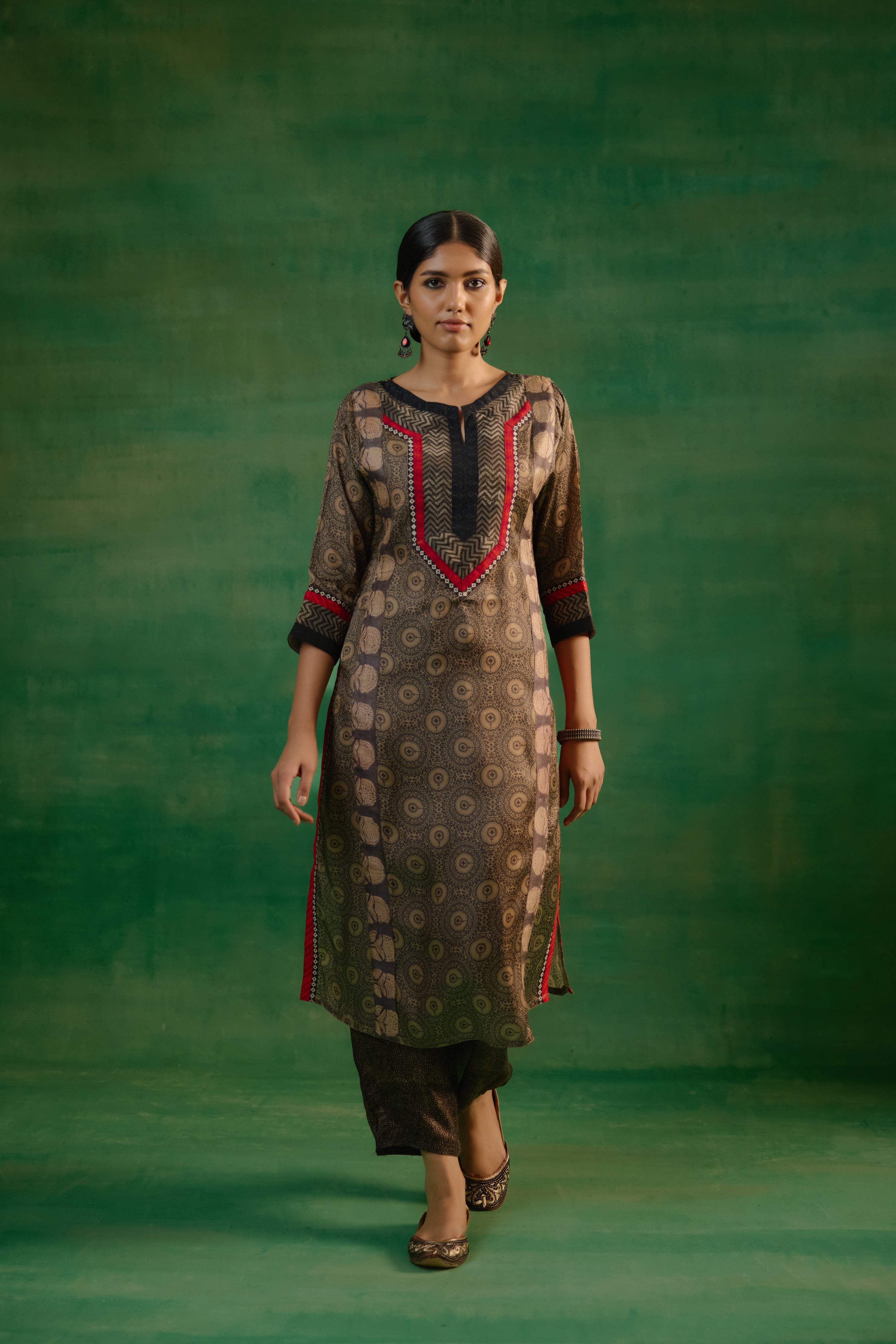 Rozana Kurta Beige Black (9819002208555)