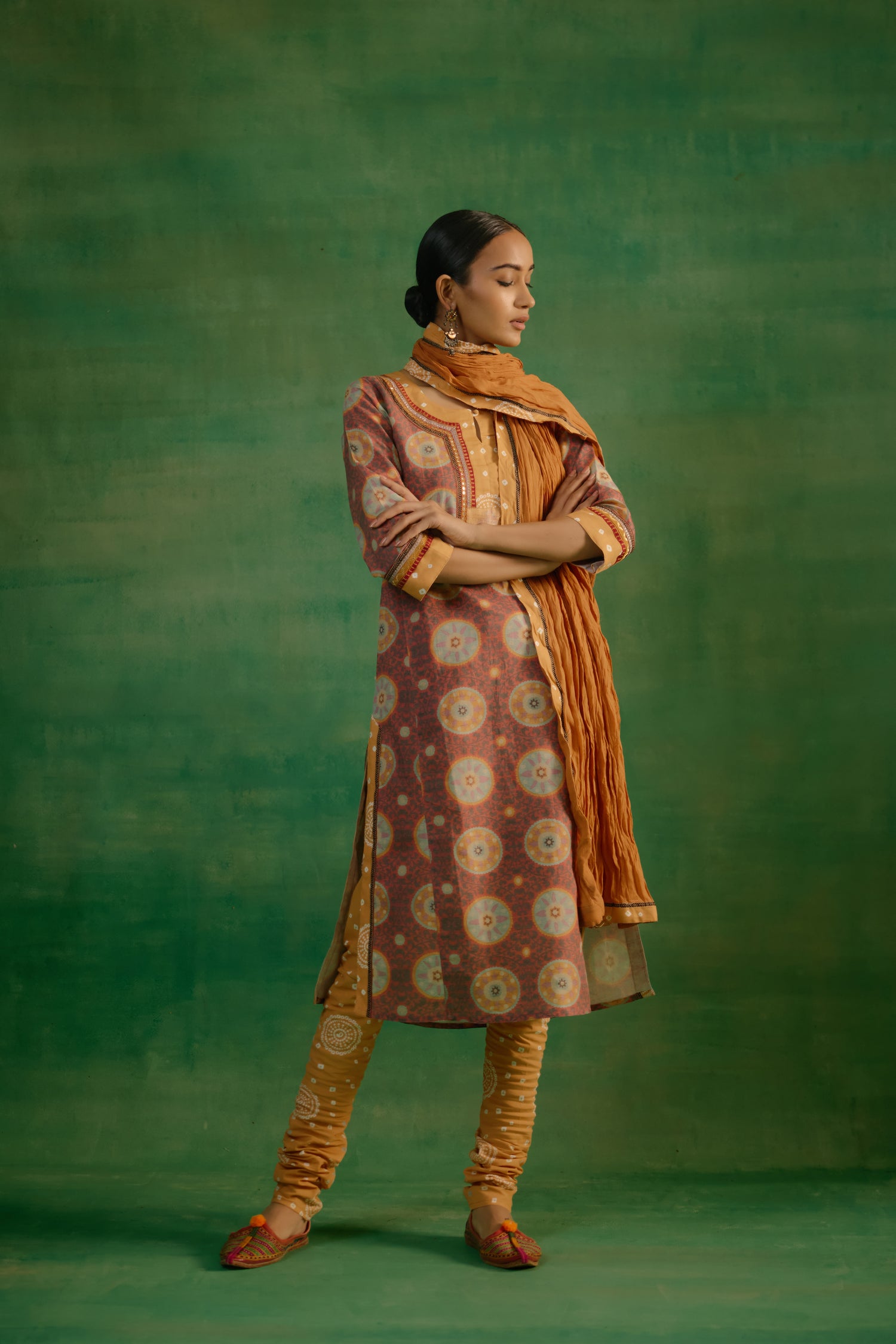 Rozana Crinkled Dupatta Mustard (9818011664683)