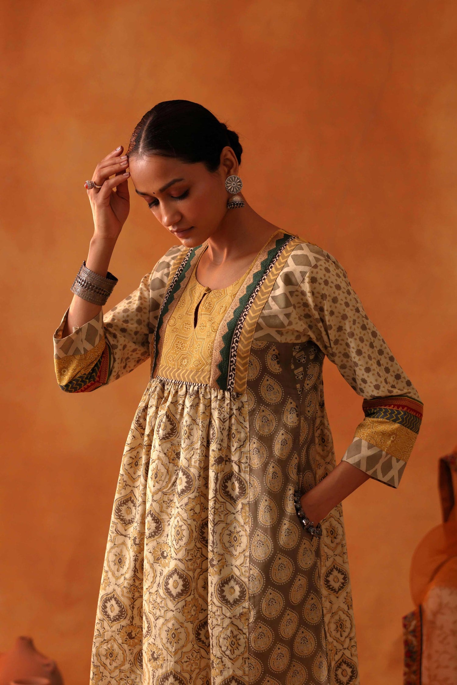 Banjara Kurta Beige Ochre (8439370383659)