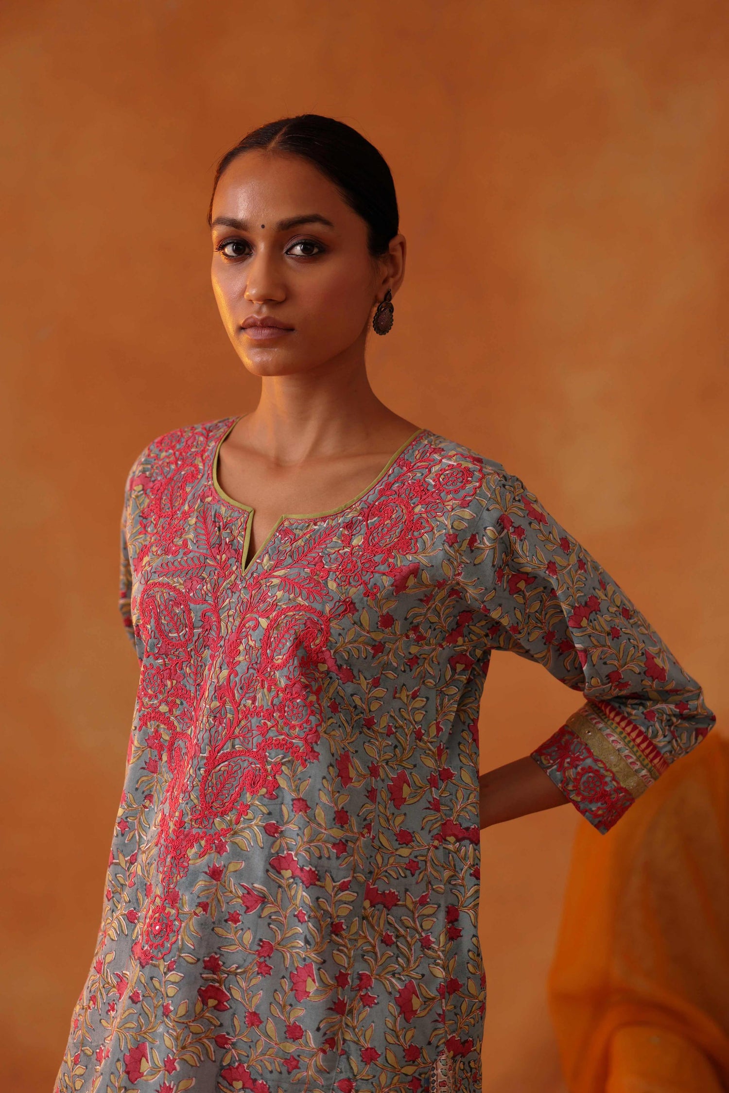 Rozana Kurta Aqua Pink (8439349215531)