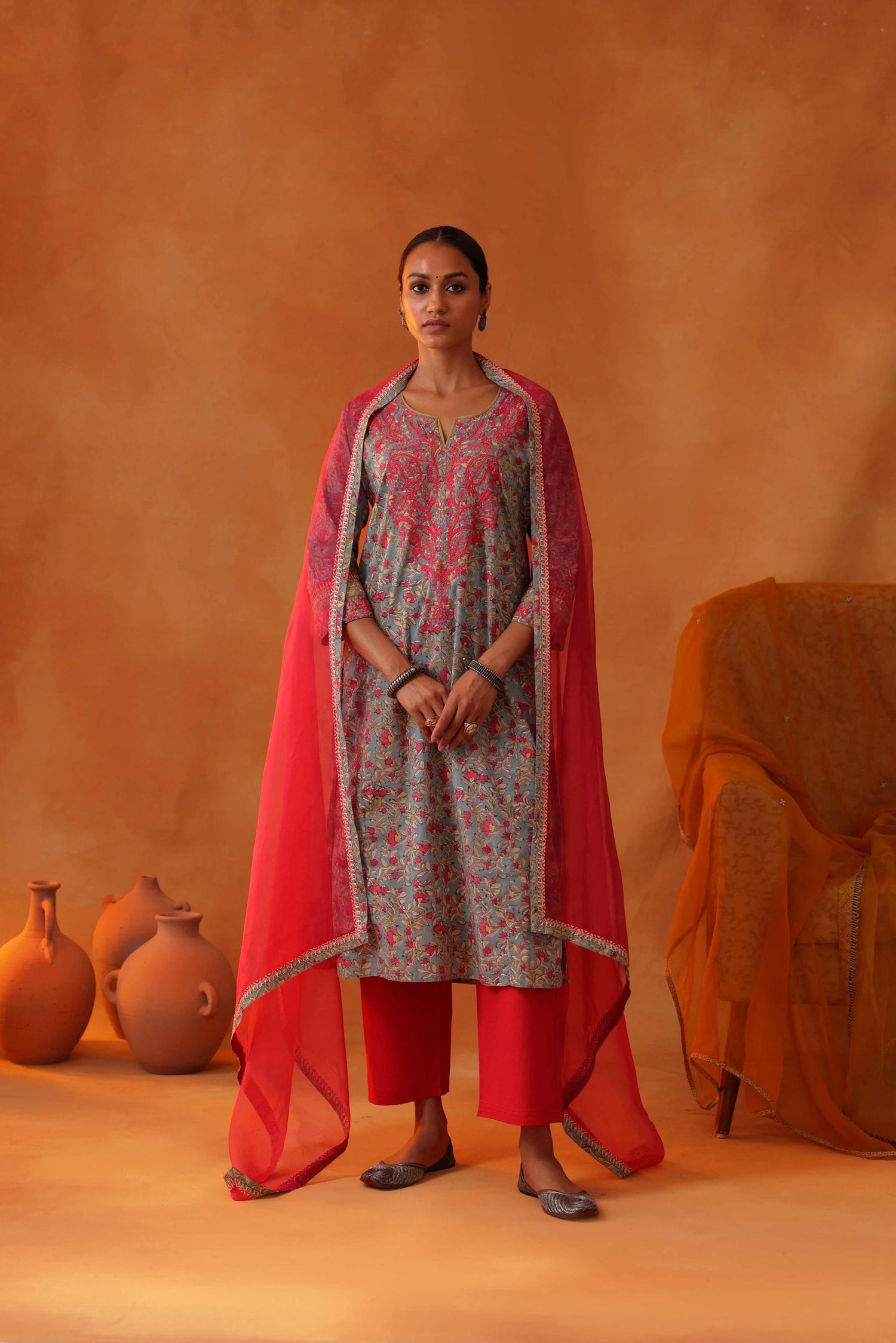 Rozana Kurta Aqua Pink (8439349215531)