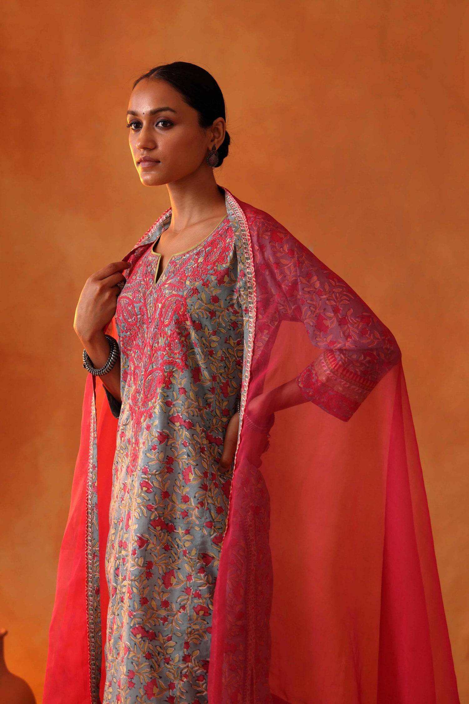 Rozana Kurta Aqua Pink (8439349215531)