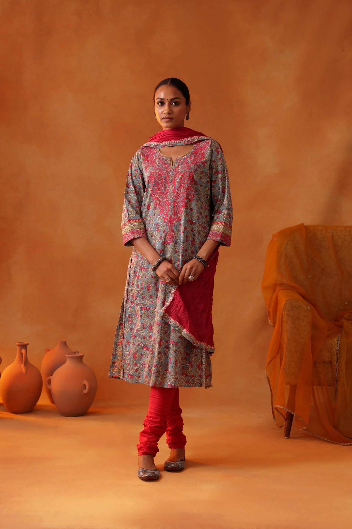 Rozana Kurta Aqua Pink (8439349215531)