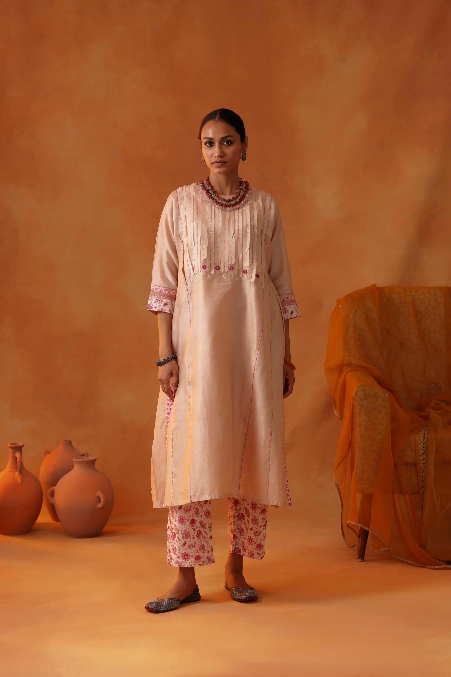 Patchwork Kurta Cream (8439383884075)