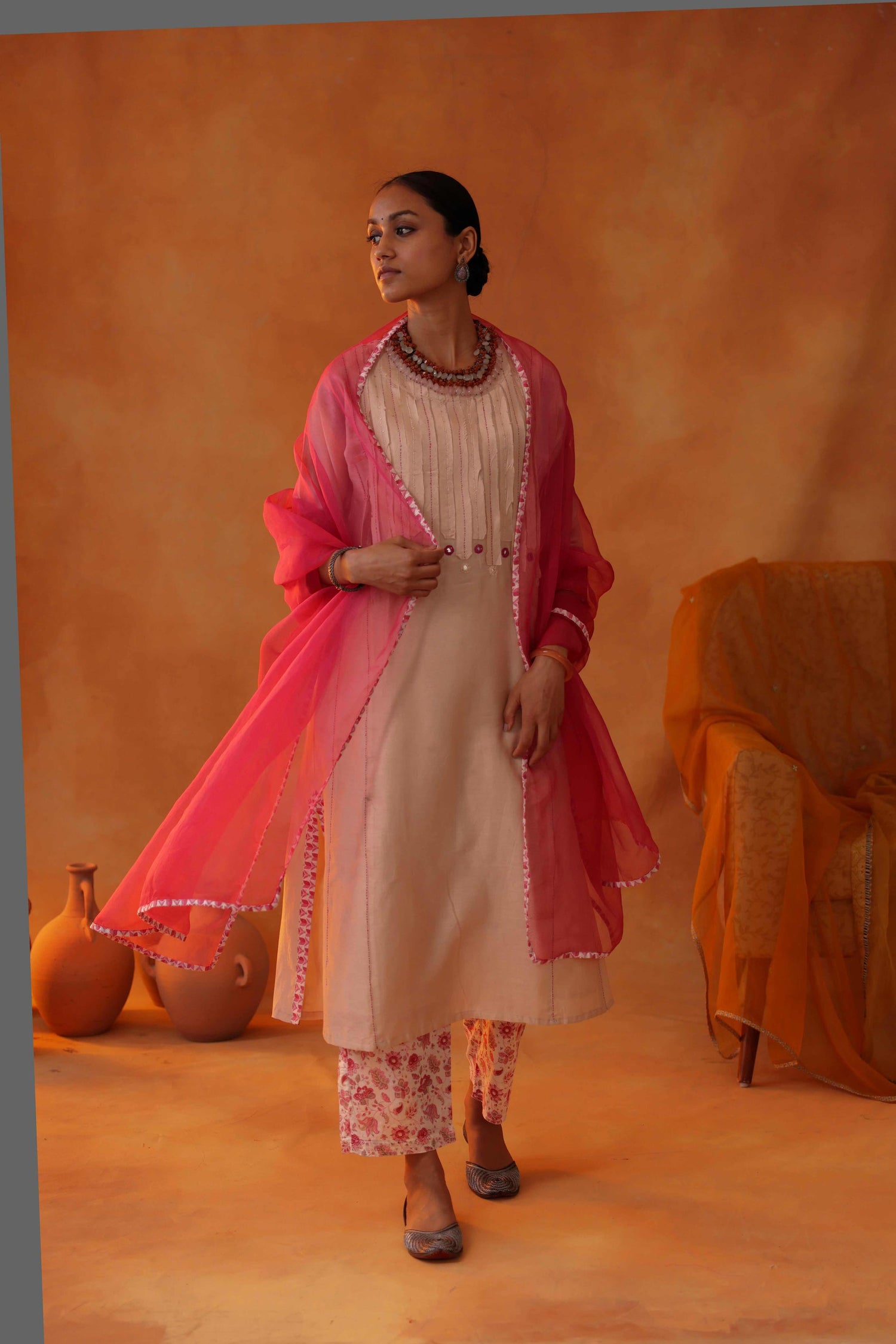 Patchwork Kurta Cream (8439383884075)