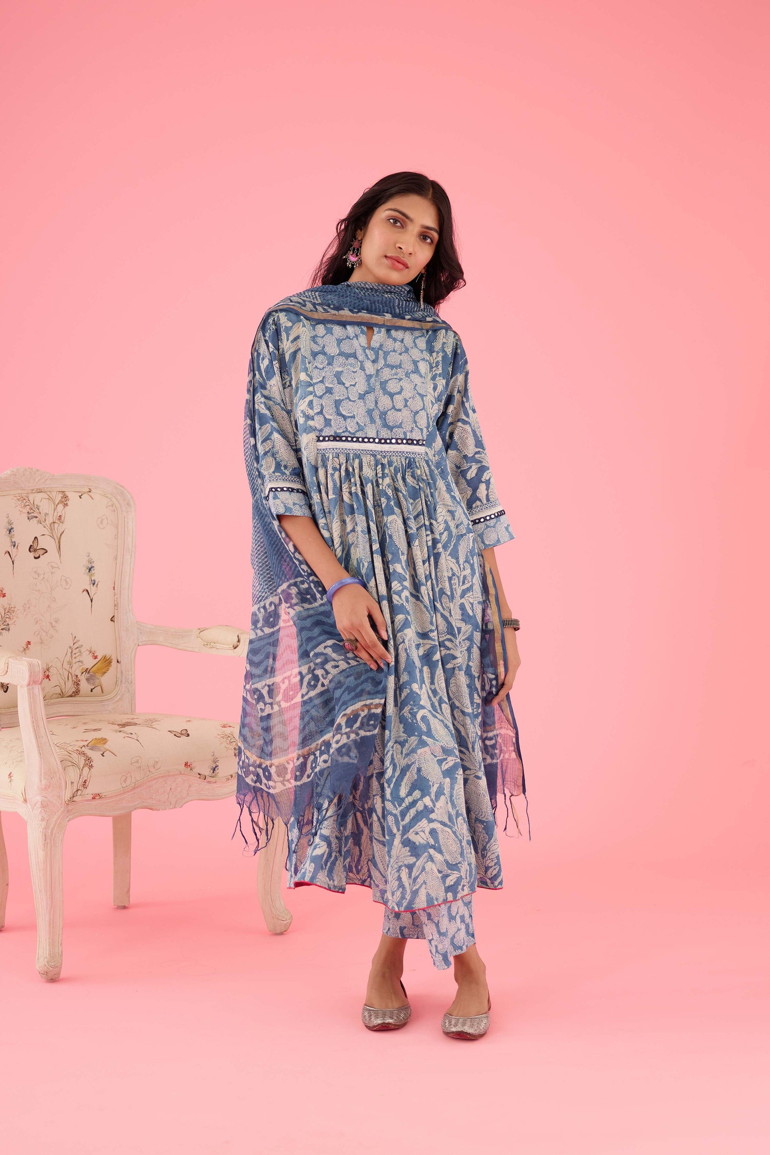Banjara Kurta Blue Off White (8426629792043)
