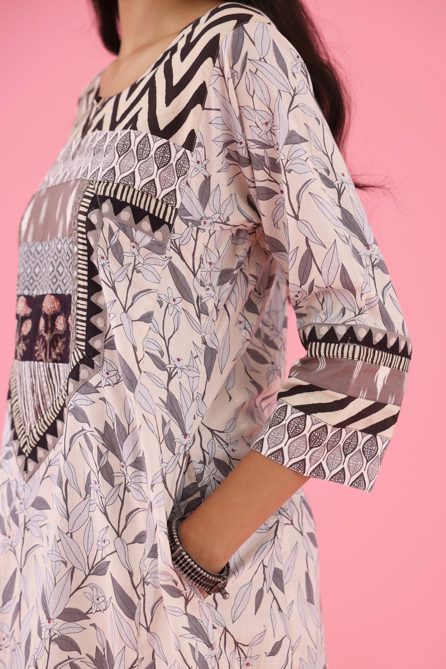 Devi Caftan Cream Grey (8429117210923)
