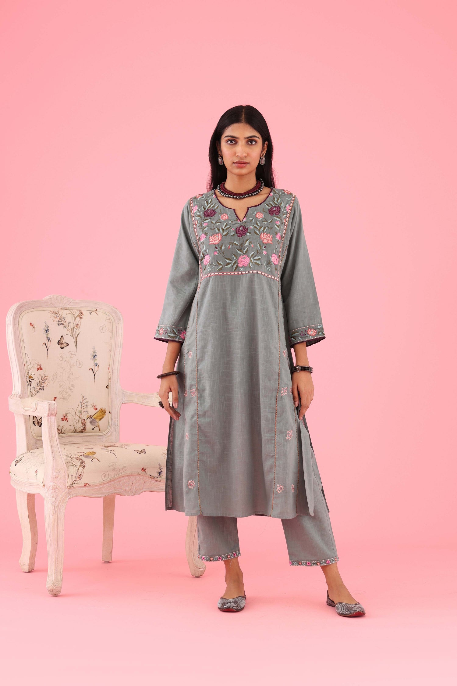 Tulsi Kurta Teal Grey (8426654269739)