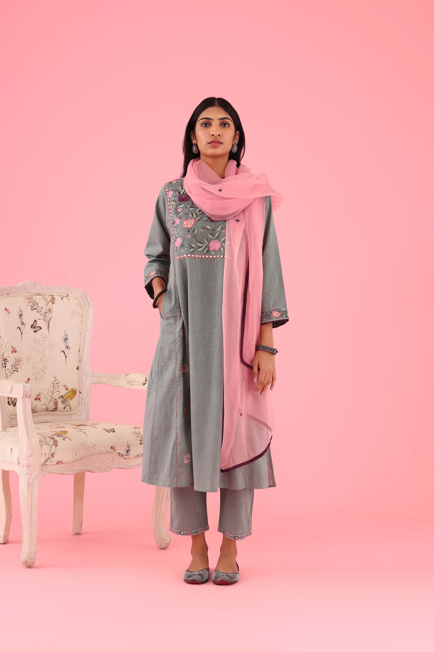 Tulsi Kurta Teal Grey (8426654269739)