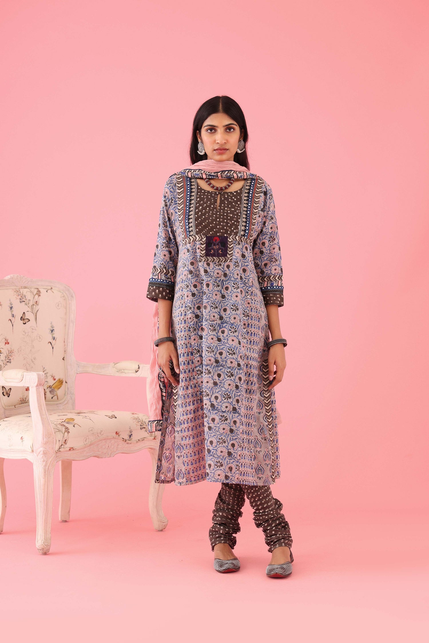 Rozana Cotton Crinkled Dupatta Pink (8426752278827)