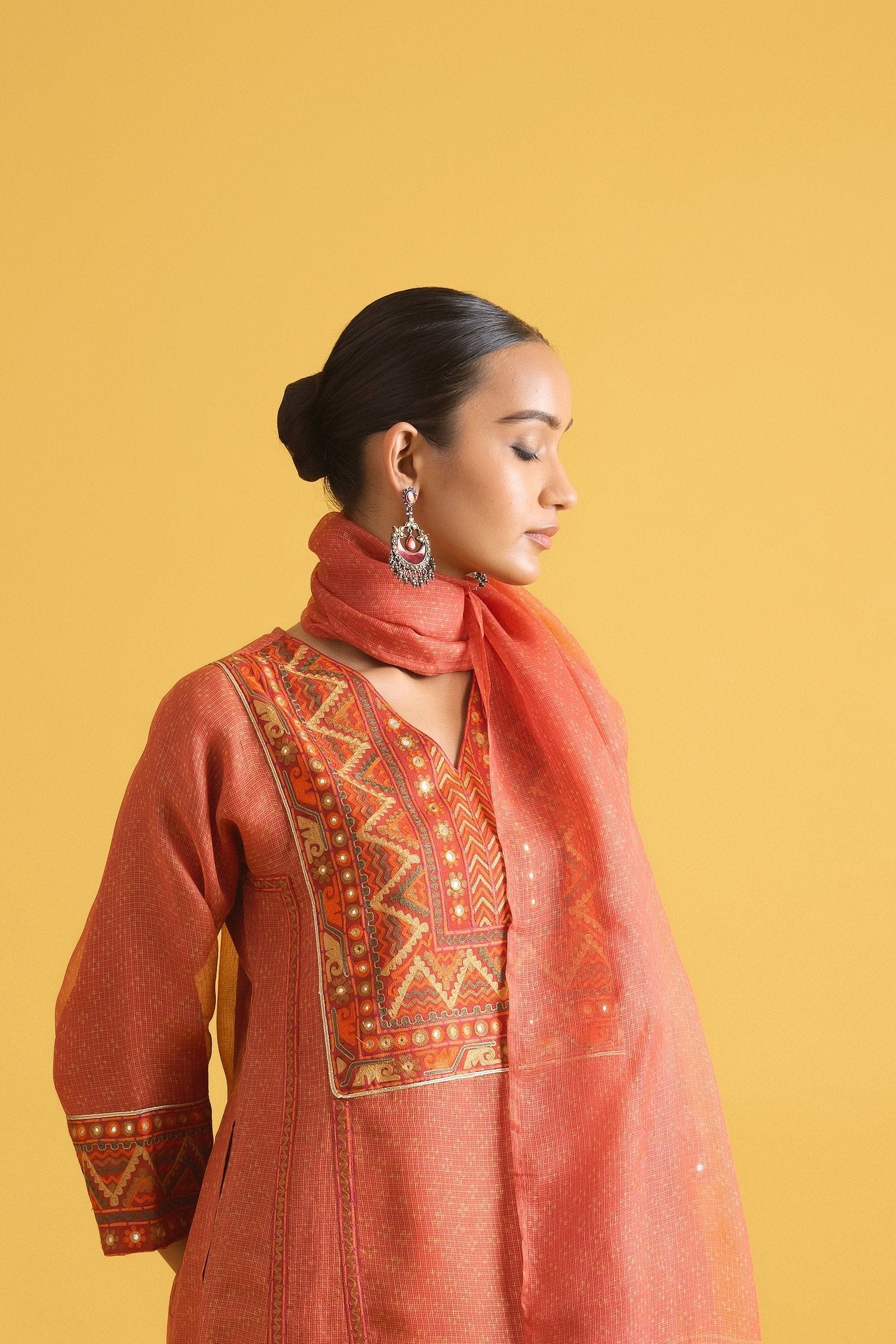 Tulsi Dupatta Orange (9708453953835)