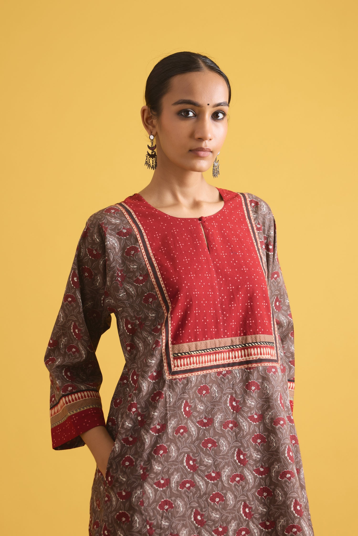 Rozana Caftan Grey Maroon (9709831094571)