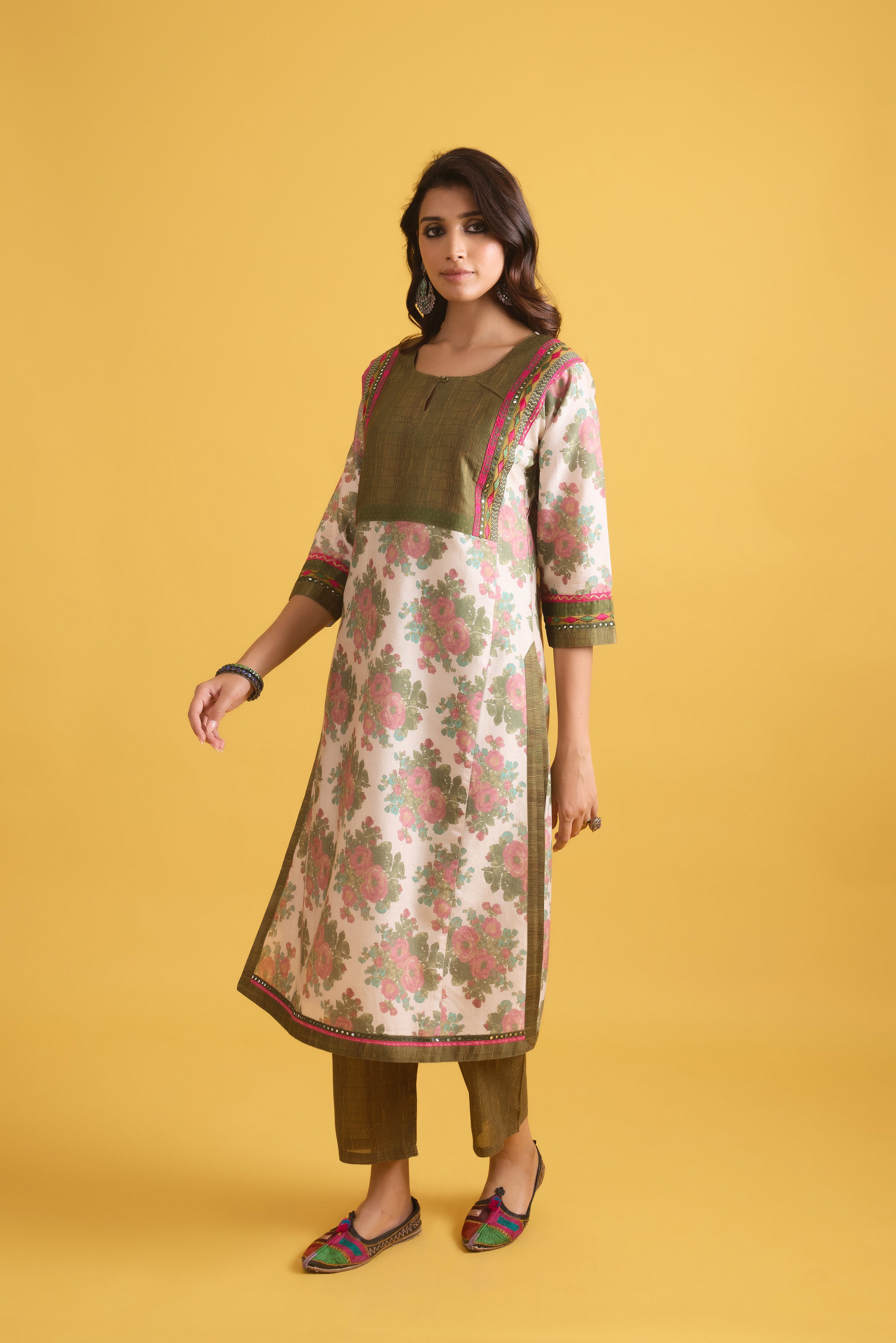 Rozana Kurta Cream Blush (9707602116907)