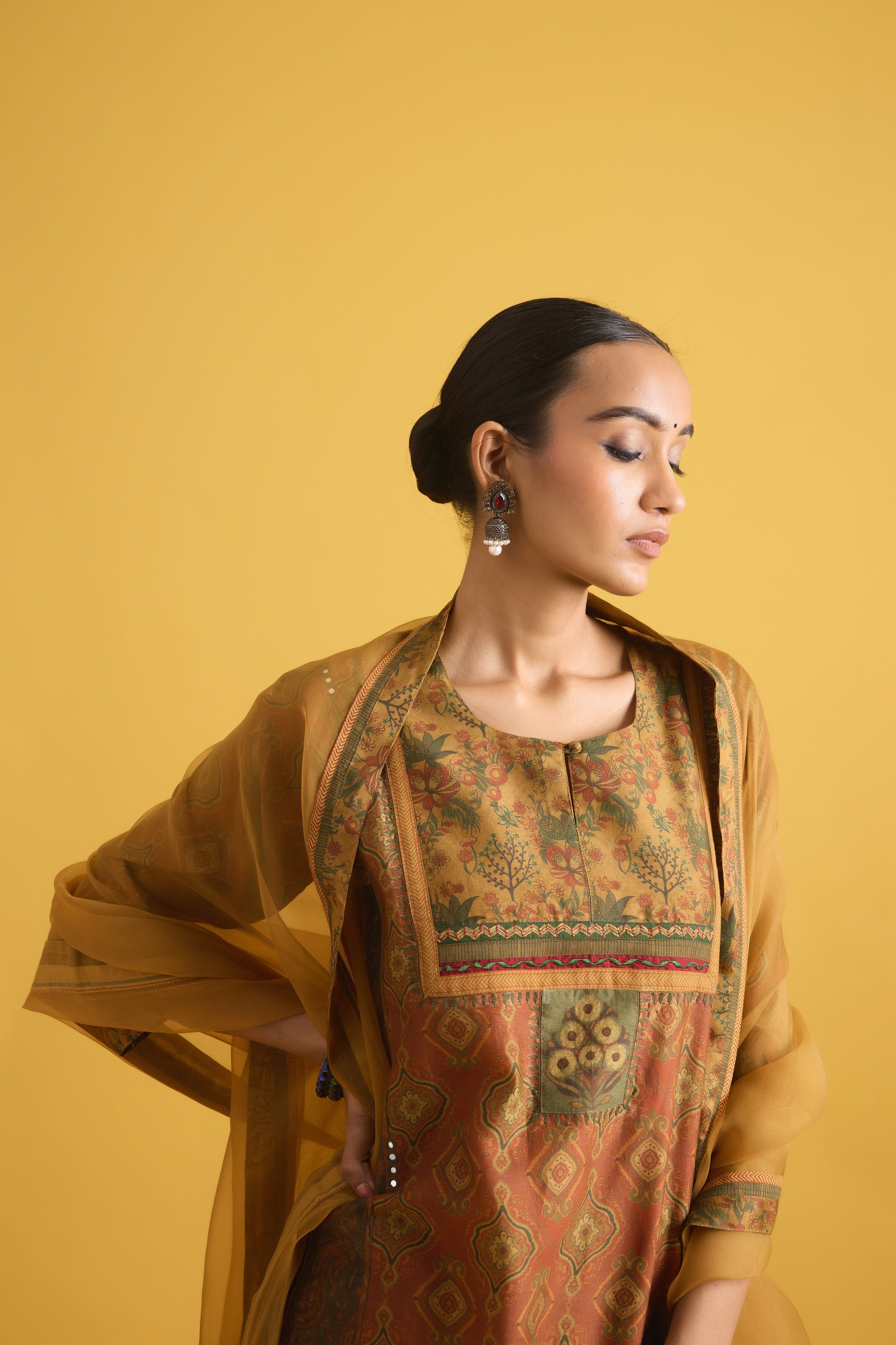 Adya Kurta Rust Green (9722024591659)