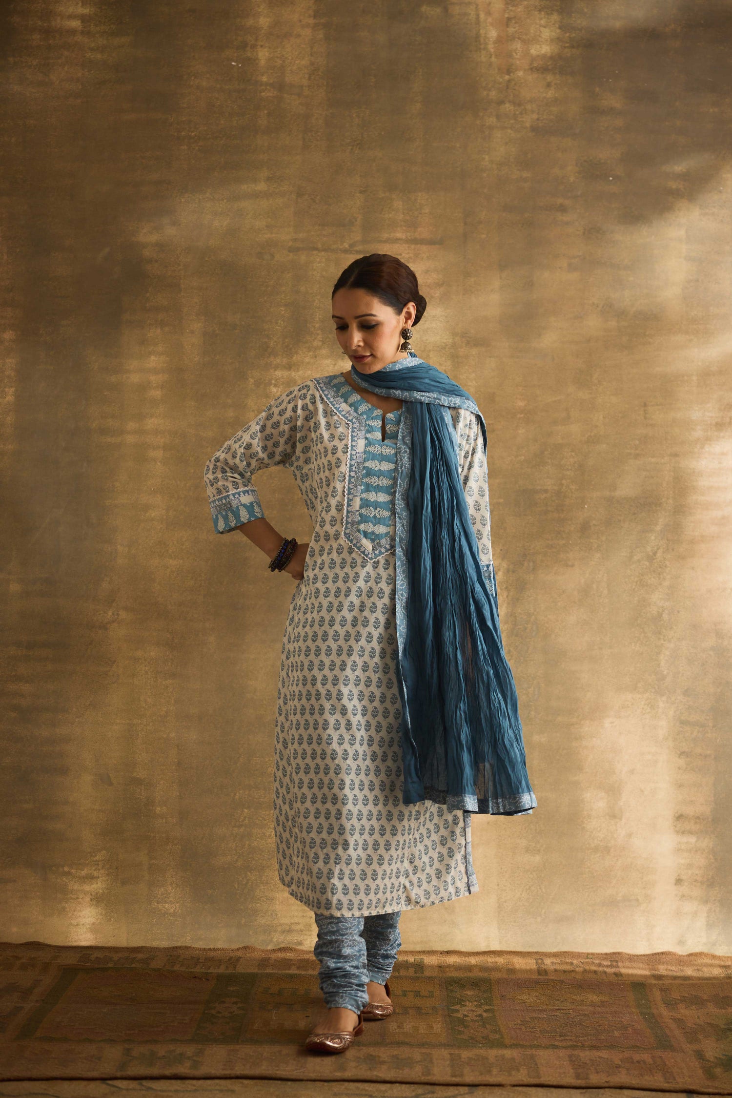 Rozana Dupatta Blue (9888673464619)