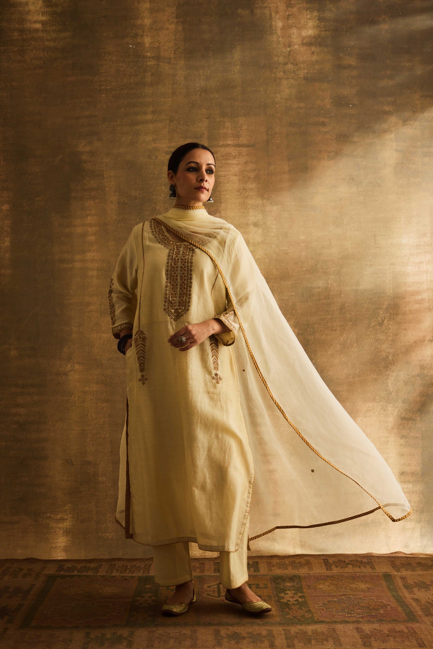 Idaya Dupatta Cream (9888445530411)