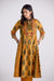 Anarkali Collar Cotton Printed Kurta Mustard (10104502354219)