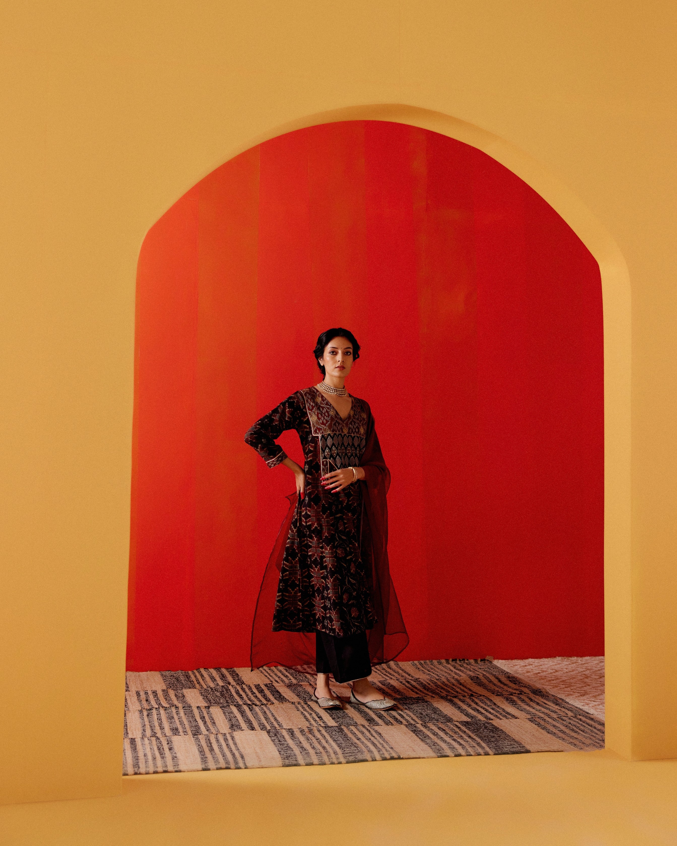 Baruni Kurta Black Maroon (8811389976875)