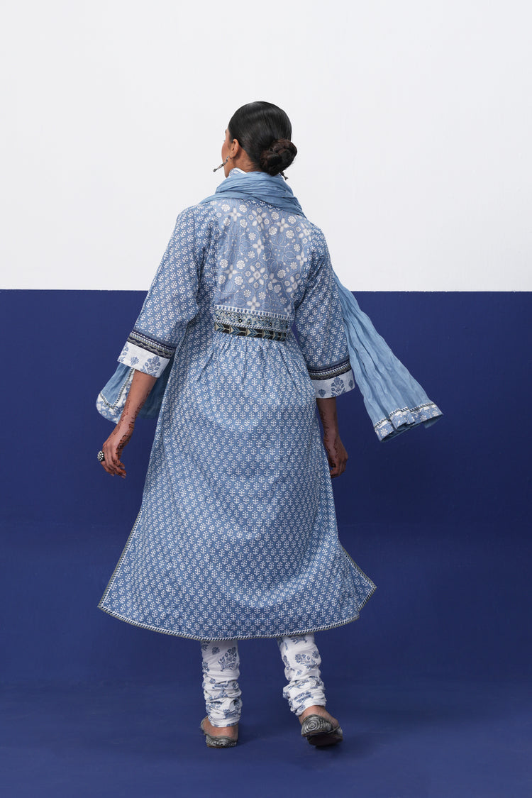 Banjara Cotton Printed Kurta Light Blue