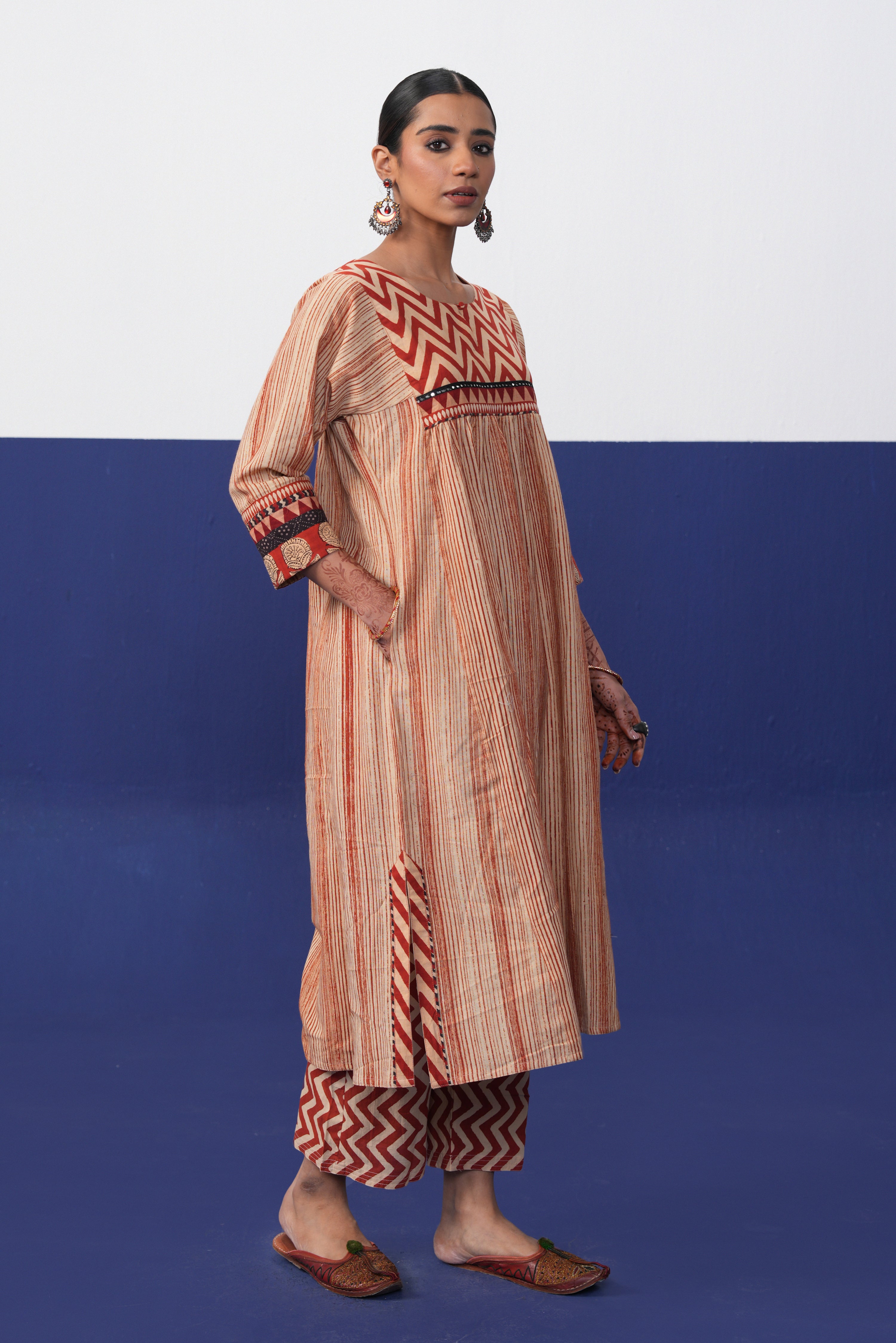 Rozana Pant Beige Rust